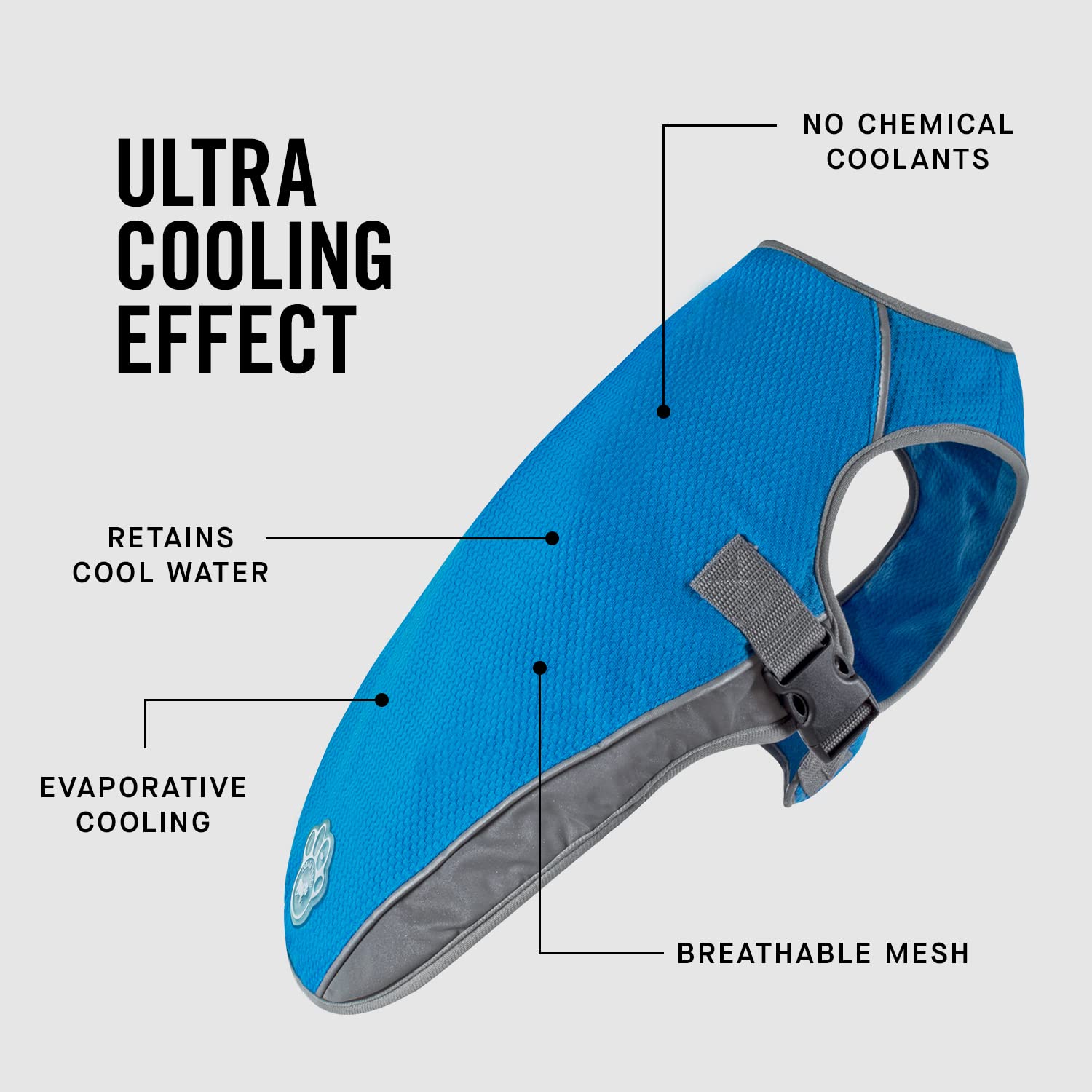 Canada Pooch Dog Cooling Vest - Evaporative Cooling Vest For Dogs With Breathable Mesh Material & Reflective Lining, Adjustable Dog Cooling Vest (24 (23-25' Back Length), Aqua)