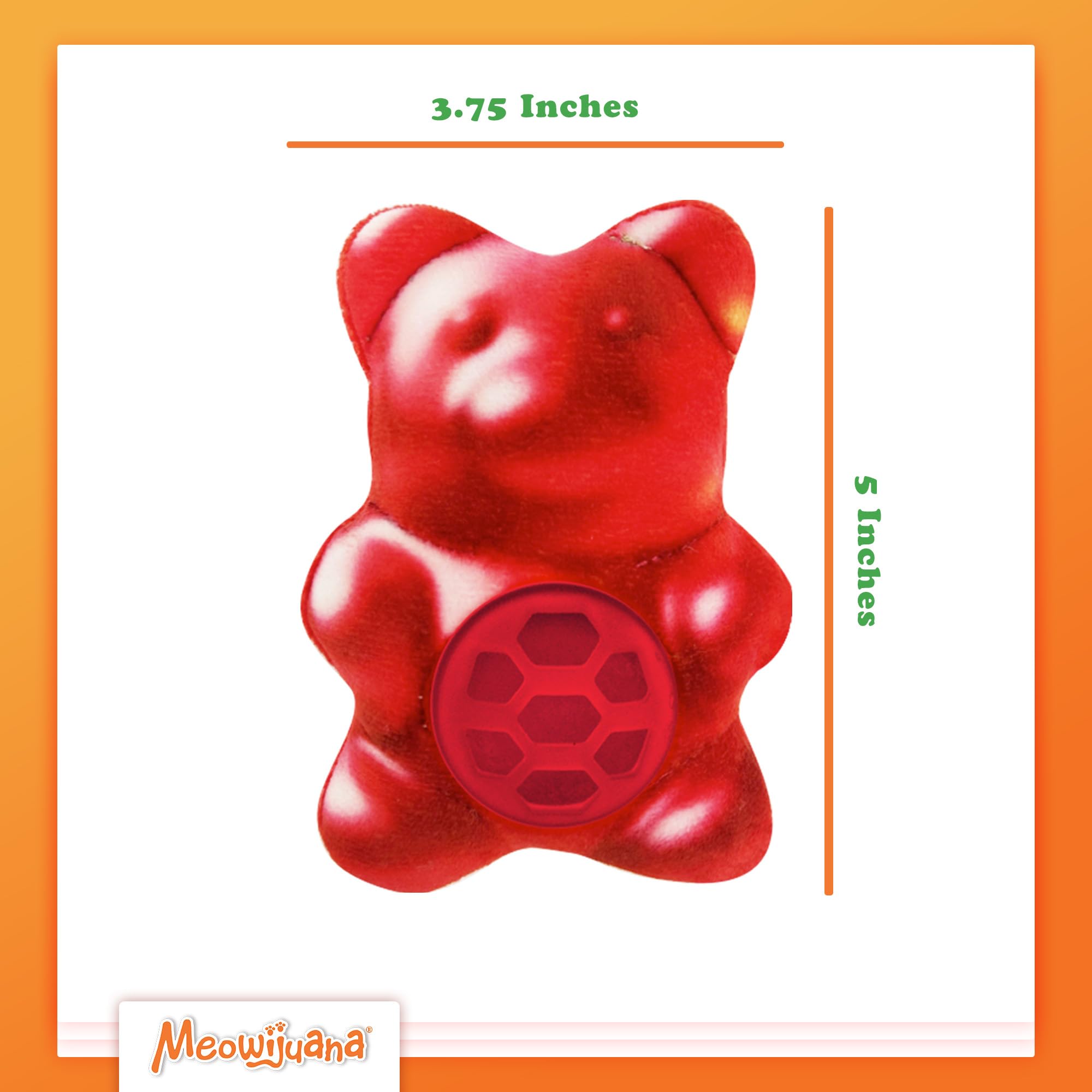 Meowijuana Knock N Nibble Gummy Bear | Refillable Treat Dispensing Cat Toy | Promotes Play and Cat Health | Interactive Puzzle