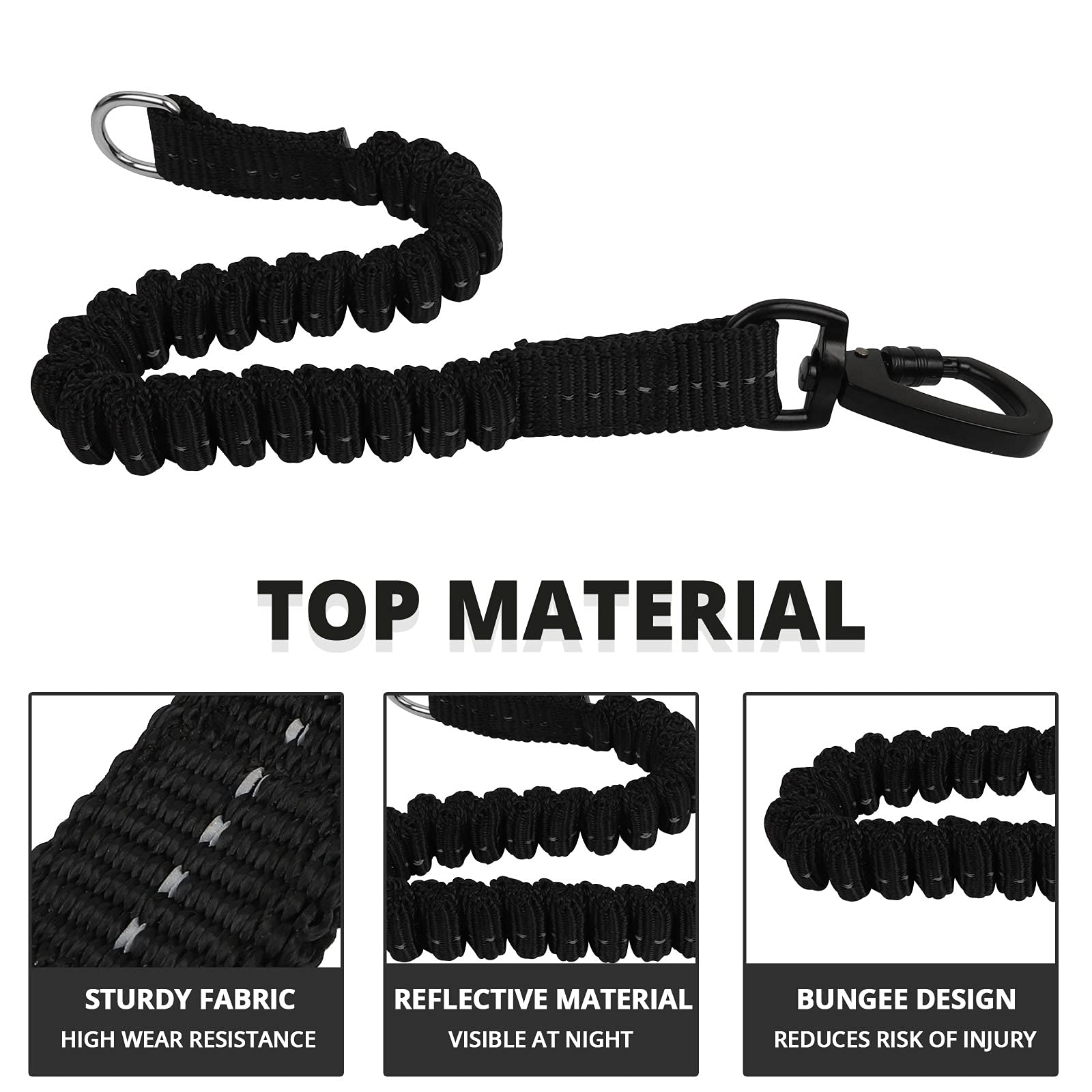 Long Dog Leash 80 FT: Heavy Duty Rope Leashes for Dogs Training with Swivel Lockable Hook Reflective Threads Bungee and Padded H