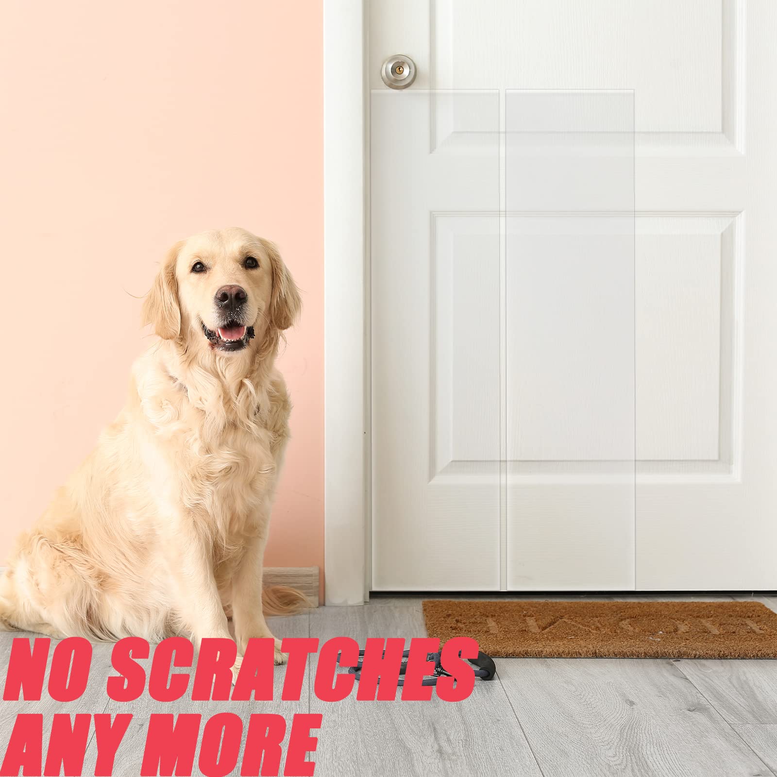 OKPOPLY Clear Vinyl Dog Scratch Door Protector, Heavy Duty Anti-Claw Shield, 118'' x 8.3'', Ideal for Walls, Windows & Furniture