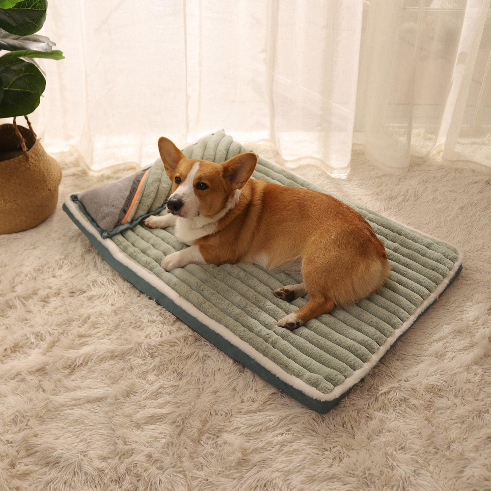 APIRILY Pet Bed Mat Dog Cat Sleep Pad Cushion Mattress Green 97x66x4.5cm | Pet Supplies | Dog Supplies | Beds