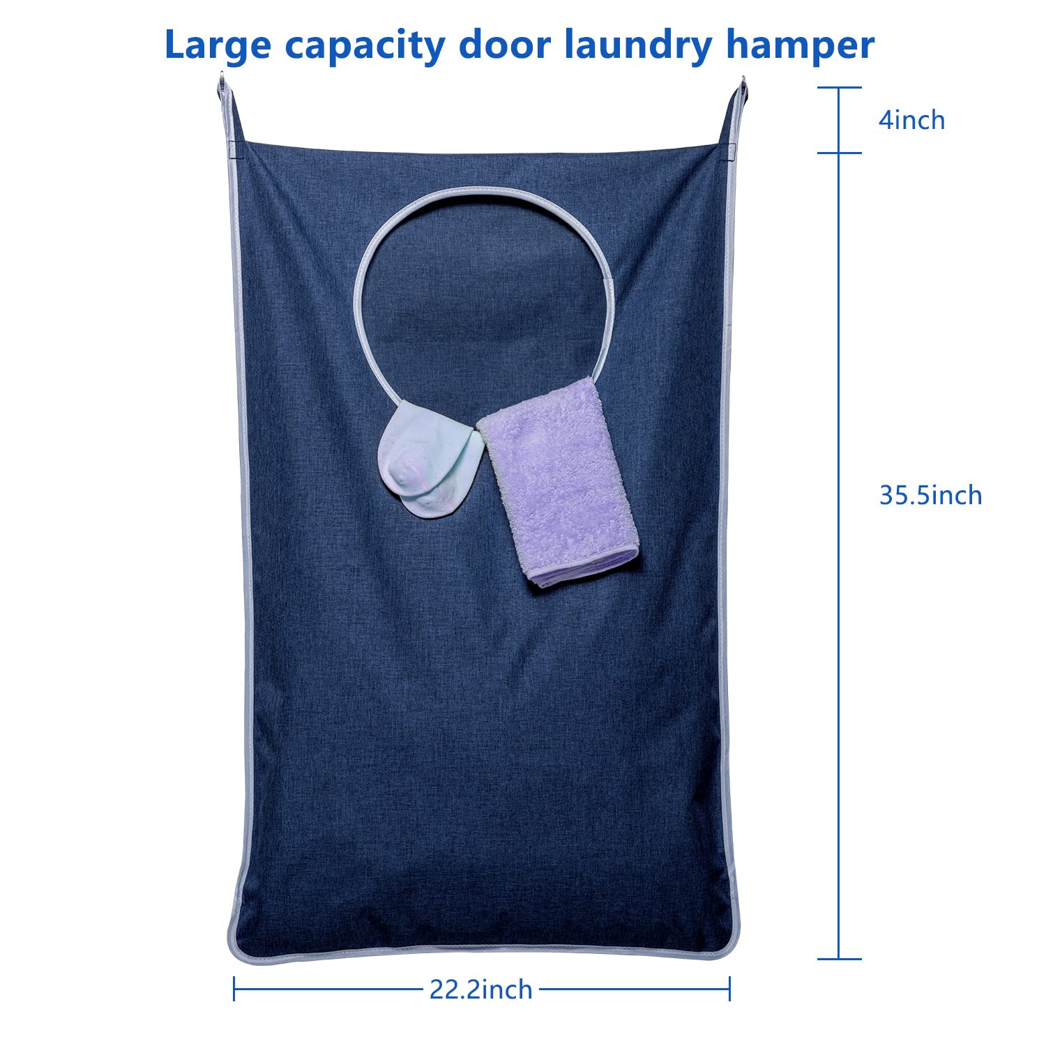 Keepjoy Xl Hanging Laundry Hamper Bag, Hanging Hamper With 2 Strong Hooks For Dirty Clothes Door Hanging Laundry Bag Large Size