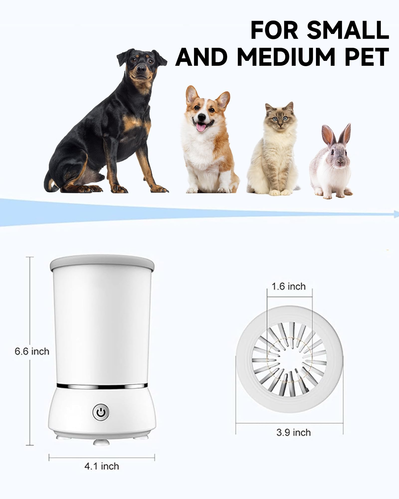 Kueiox Automatic Dog Paw Cleaner For Dogs,Electric Dog Foot Paw Washer Cup And Massager,2 Speeds For Thorough Cleaning And Usb R