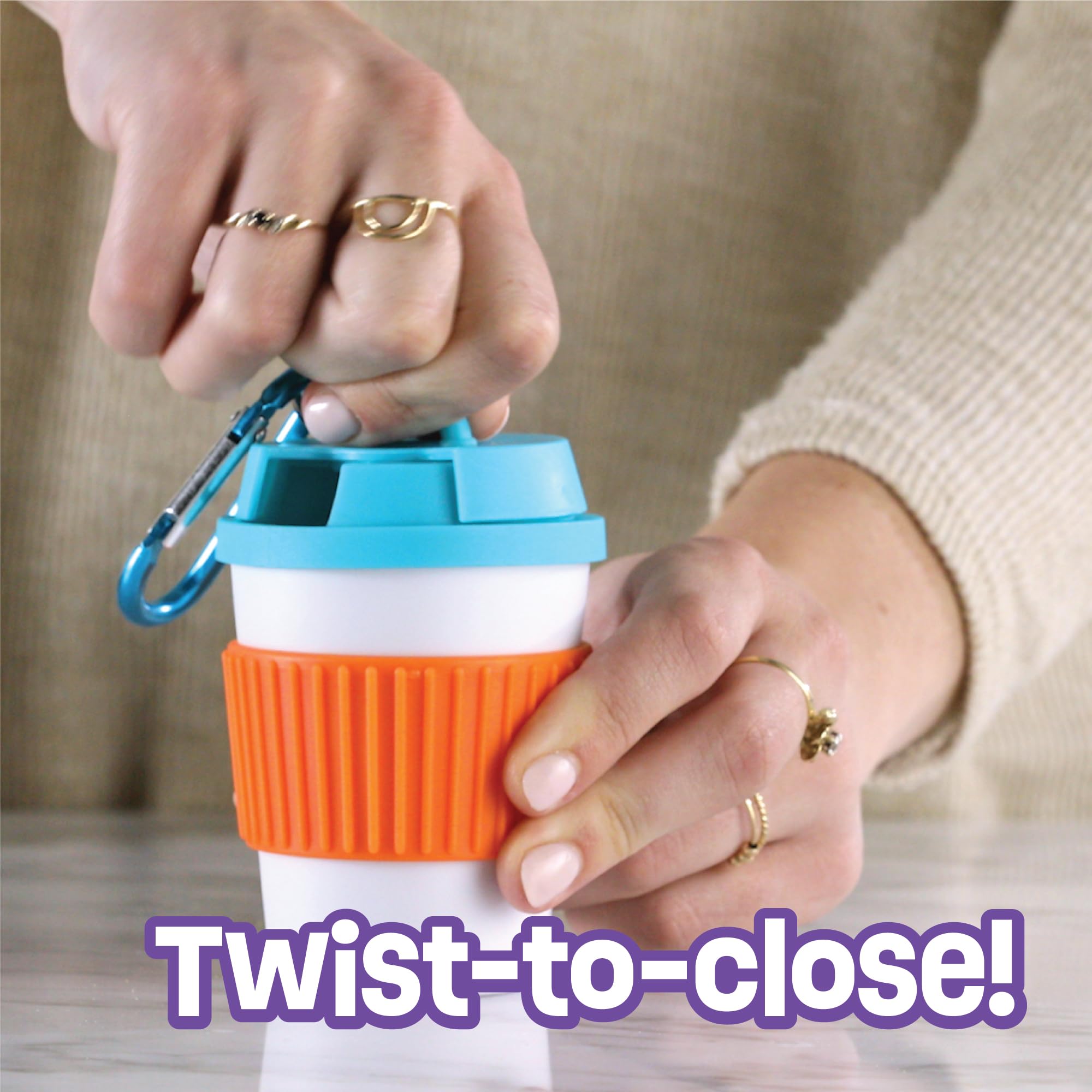 Brightkins Let's Go Coffee Cup Treat Holder - Treat Dispenser for Dogs, Dog Travel Accessories