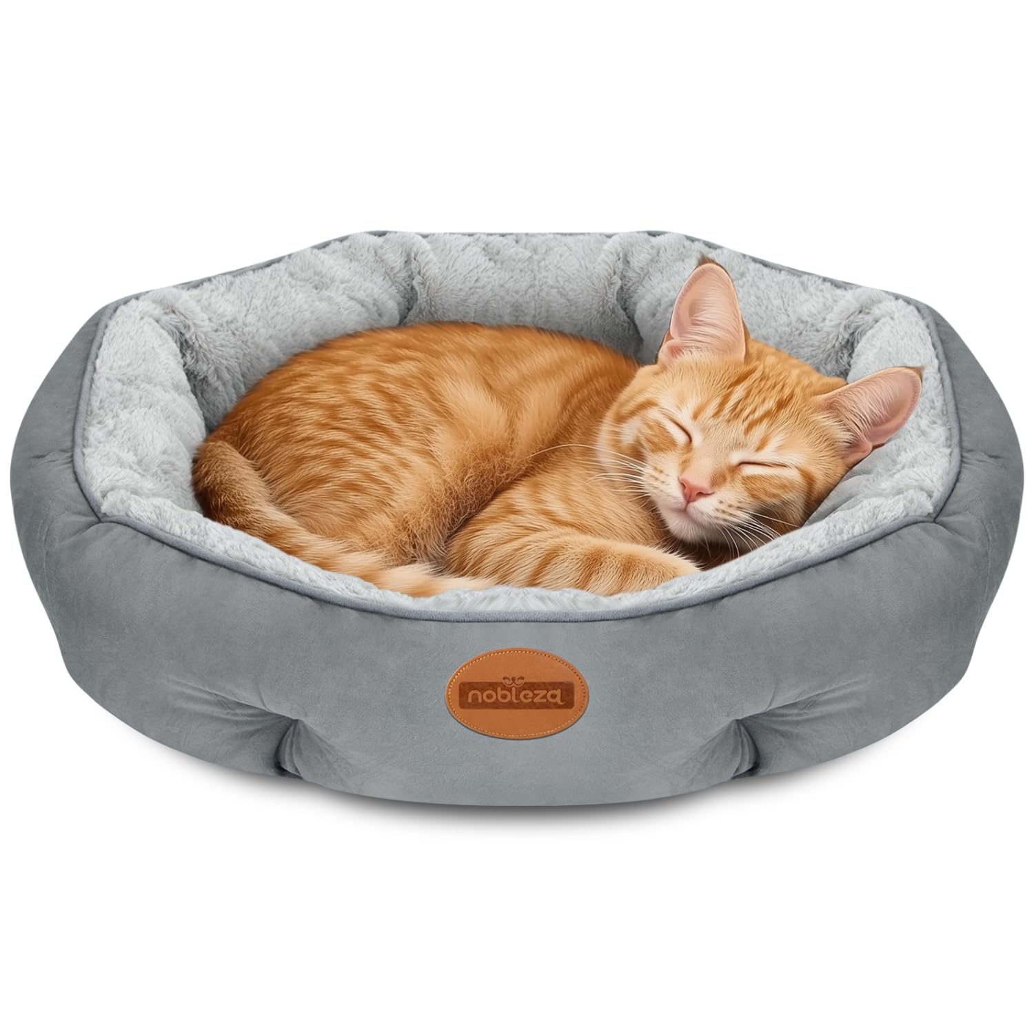 Nobleza Dog Beds For Small Dogs, Plush Anti Anxiety Donut Round Orthopedic Dog Bed For Sleeping, Supportive Washable Calming War