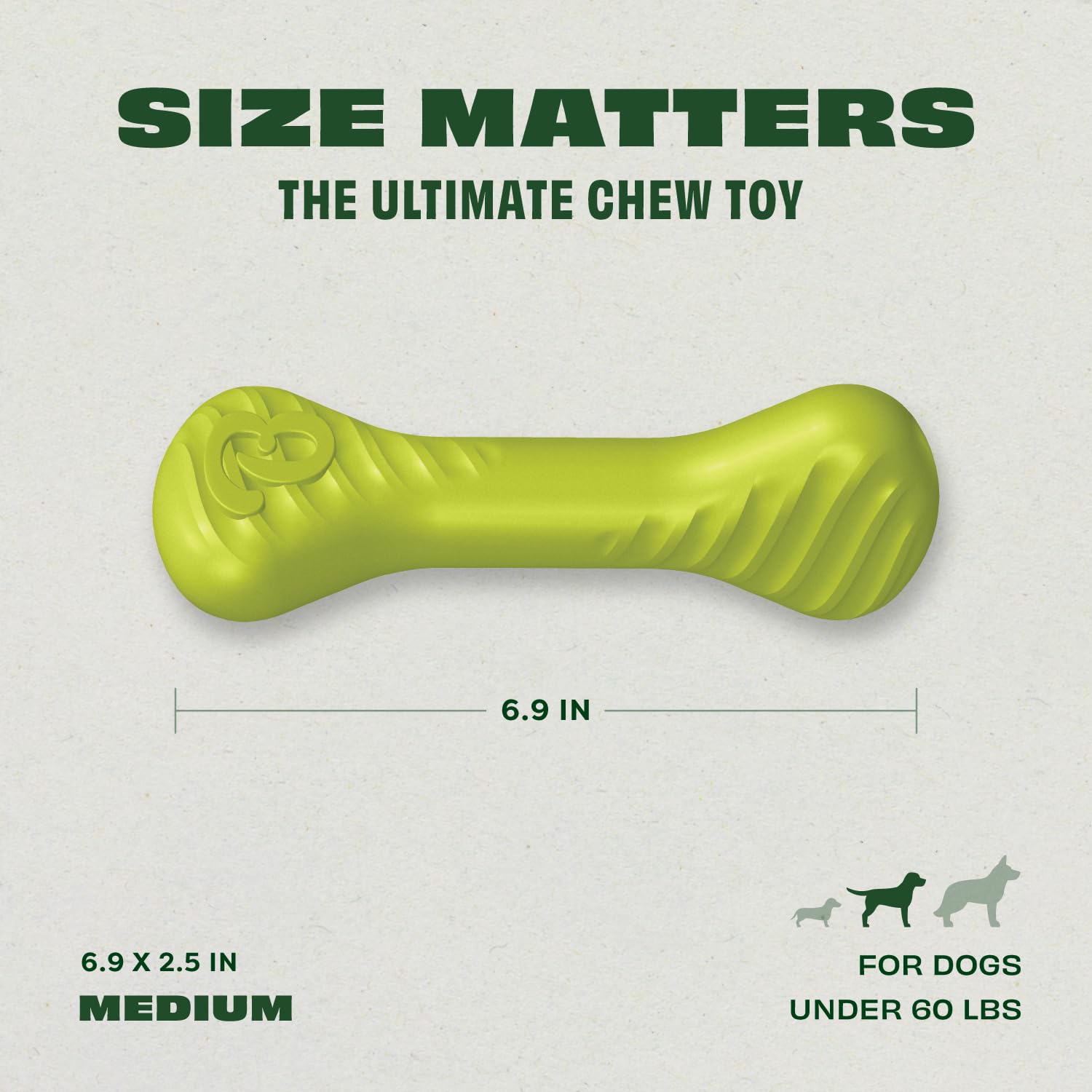 Benebone Natural Rubber Dog Bone Chew Toy, Natural Rubber