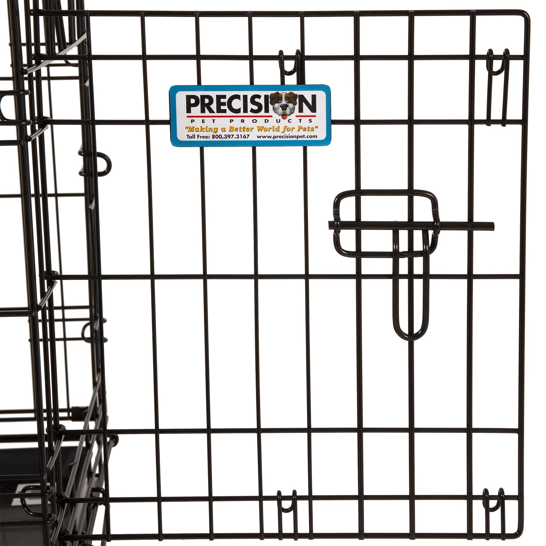 PRECISION PET One Door Wire Dog Crate, 24 Inch, Black, Iron, 5-Point Locking System, For Pets 15-30 lbs, Model 7011242