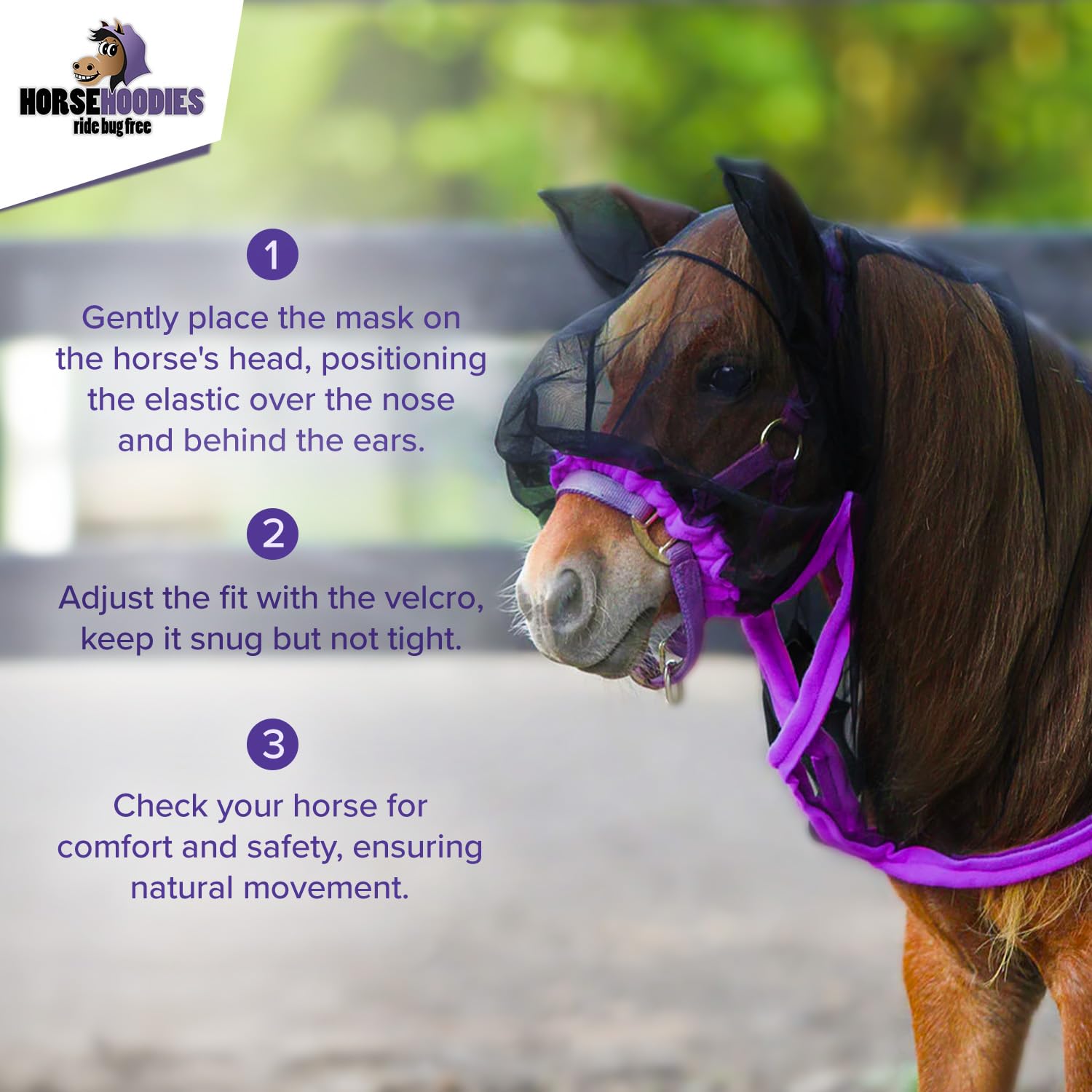 Full Horse Fly Mask with Ears - Orange Full Hoodie Warmblood Nose-to-Wither Fly Masks for Horses with Ears Horse Mask with Ear P