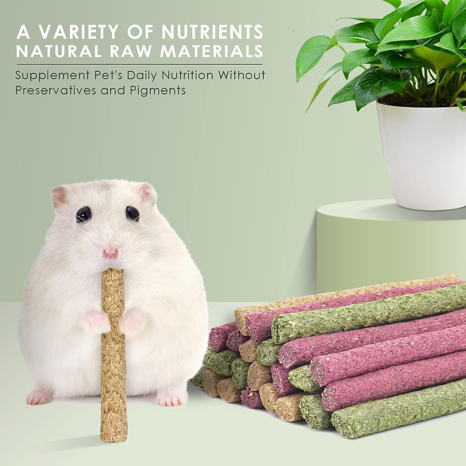 ERKOON Timothy Hay Sticks,Rabbit Chew Toys for Teeth Natural Molar Sticks Rabbits Treats for Bunnies, Chinchilla Guinea Pigs, Ge