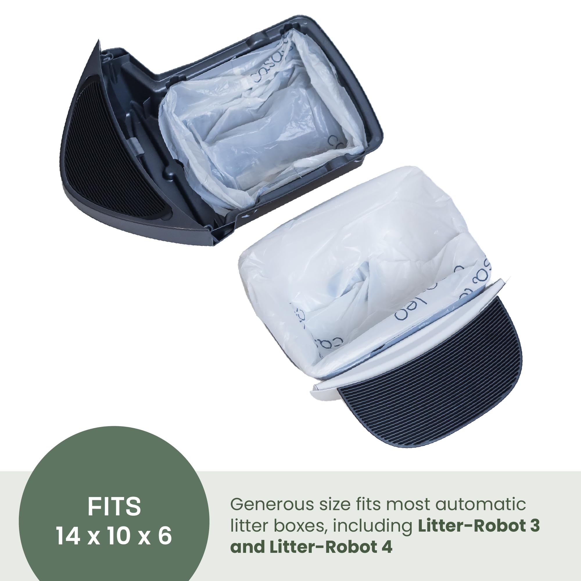 Leo'S Loo Too By Casa Leo I Waste Litter Drawer Liner Bags For Automatic Litter Boxes I Heavy Duty 2Mil Thick With Drawstring I