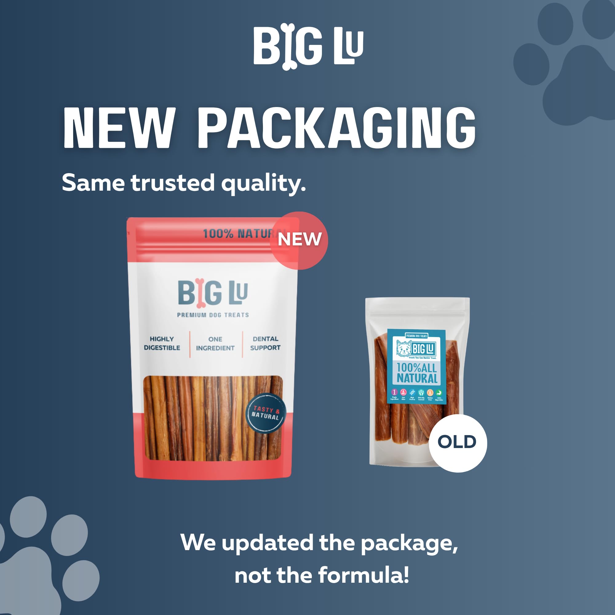 Big Lu - Nail-Free Chicken Feet Dog Chews, 100% Natural Single-Ingredient Treats, Rawhide-Free, Long-Lasting, Rich in Glucosamin