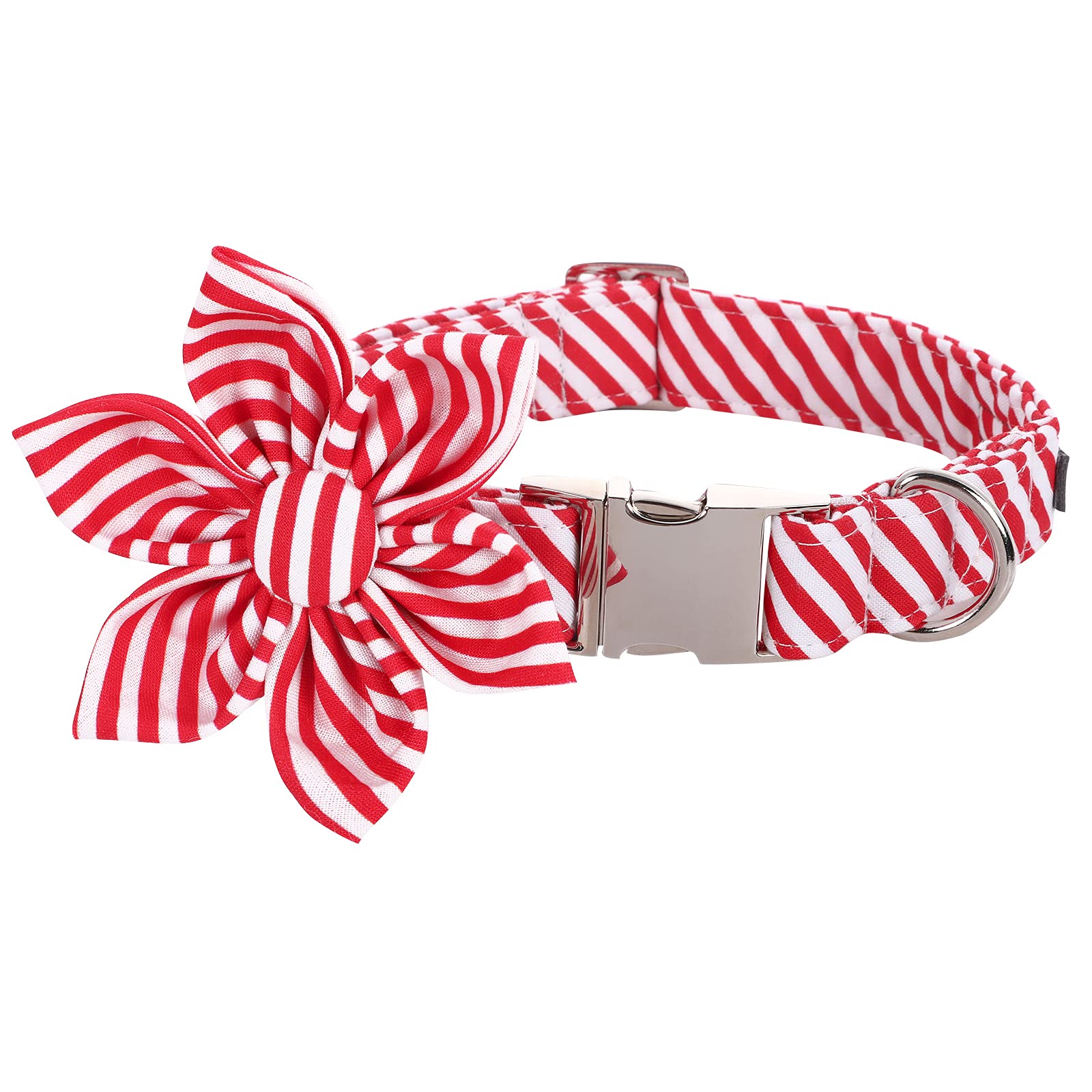 Lionet Paws Dog Collar With Flower, Soft And Comfortable, Adjustable Collar For Medium Dogs Girl, Neck 13.5-22 Inches