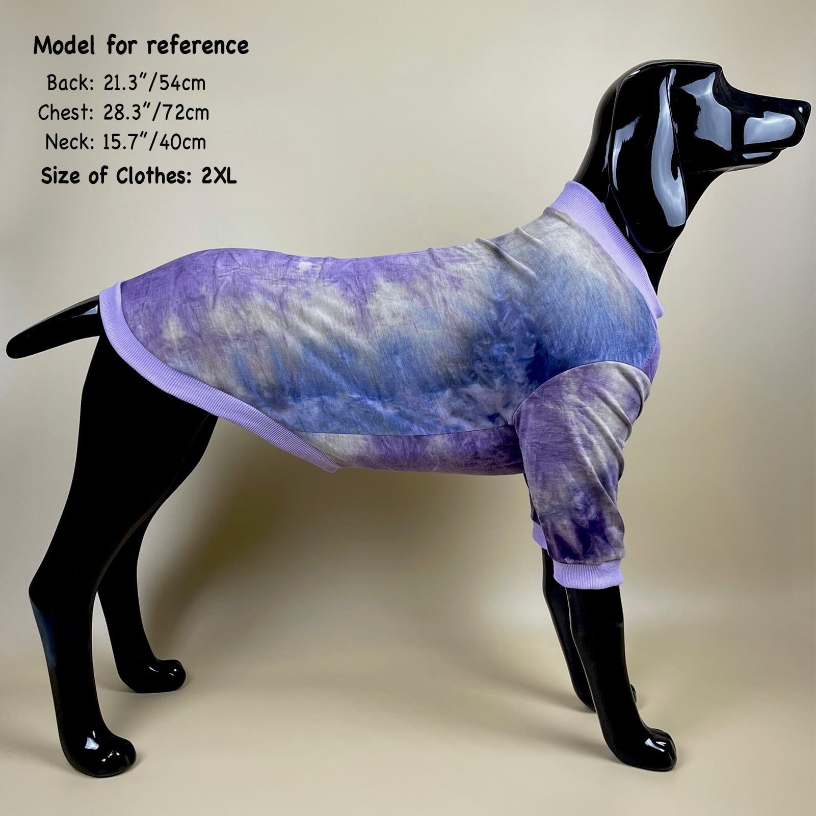 D.E.E Cotton Dog Shirts Large Tie Dye Dog Clothes Lightweight Girl Boy Big (Purple, M)