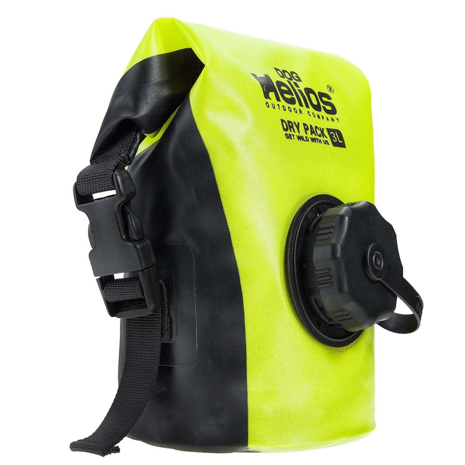 DOG HELIOS Grazer' Waterproof Outdoor Travel Dry Food Dispenser Bag, 3L, Yellow
