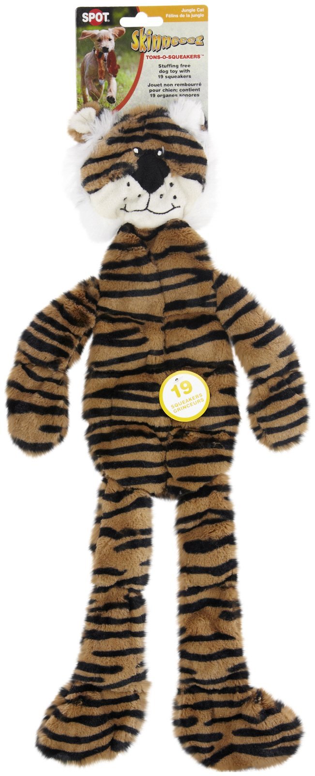 SPOT Skinneeez Tons-O-Squeakers - Tiger - 20 inch