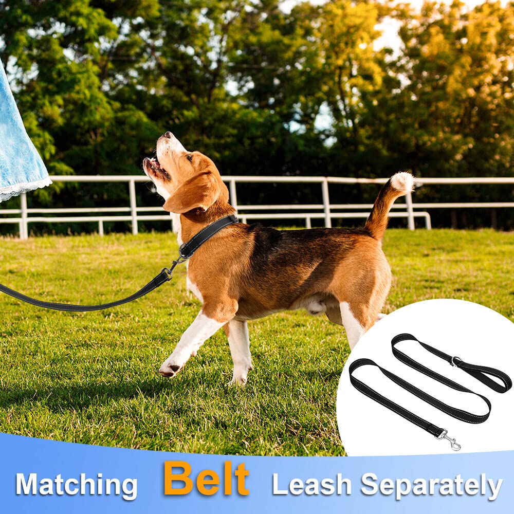 Taglory Reflective Adjustable Dog Collars For Puppy Small Medium Large Dogs, Thin Nylon Webbing And Quick Release Plastic Buckle(Black Medium)
