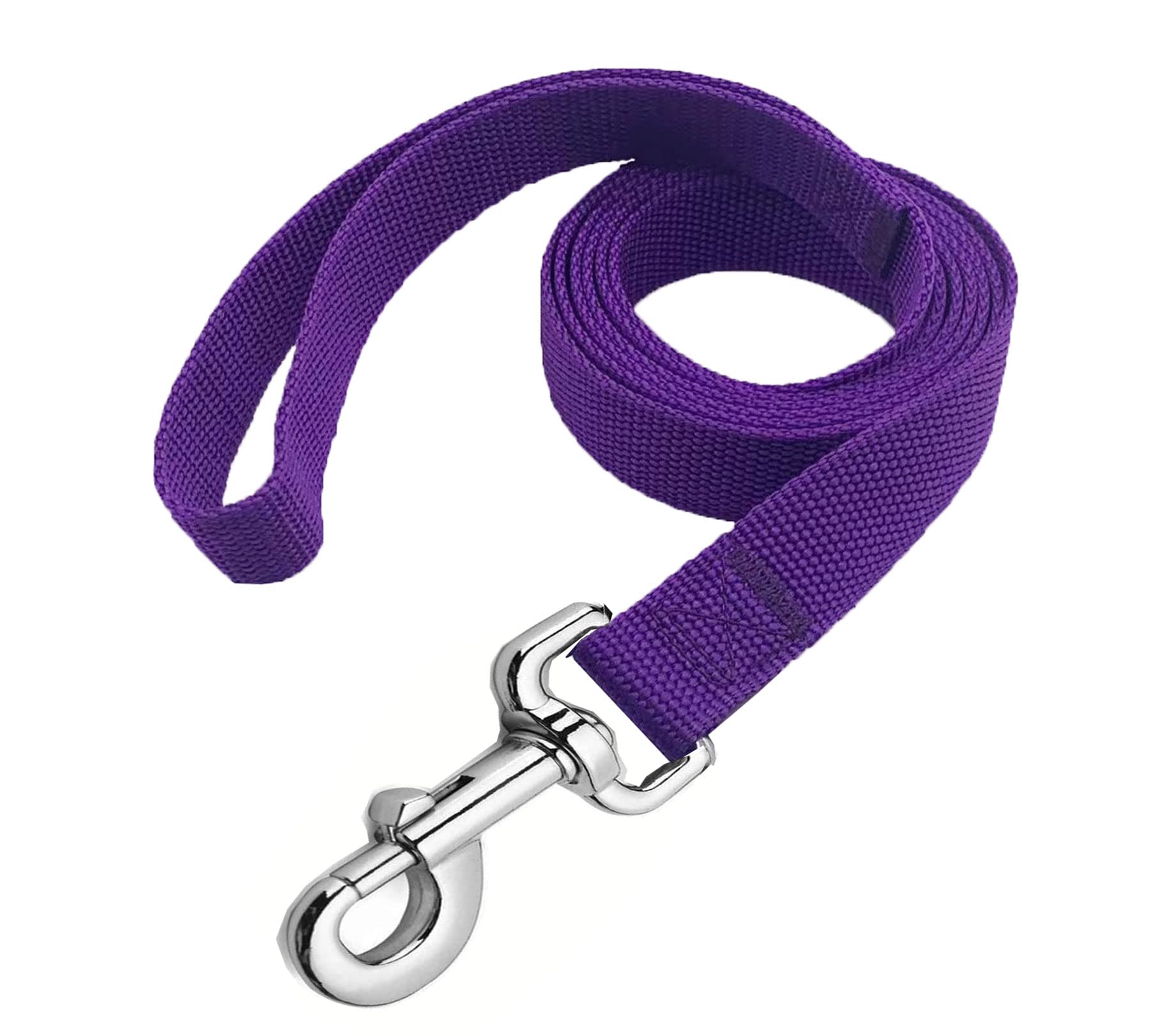 Strong Nylon Dog Leash, 4FT/ 5 FT/ 6FT Dog Leashes for Medium Large Dogs (5FT, Purple)