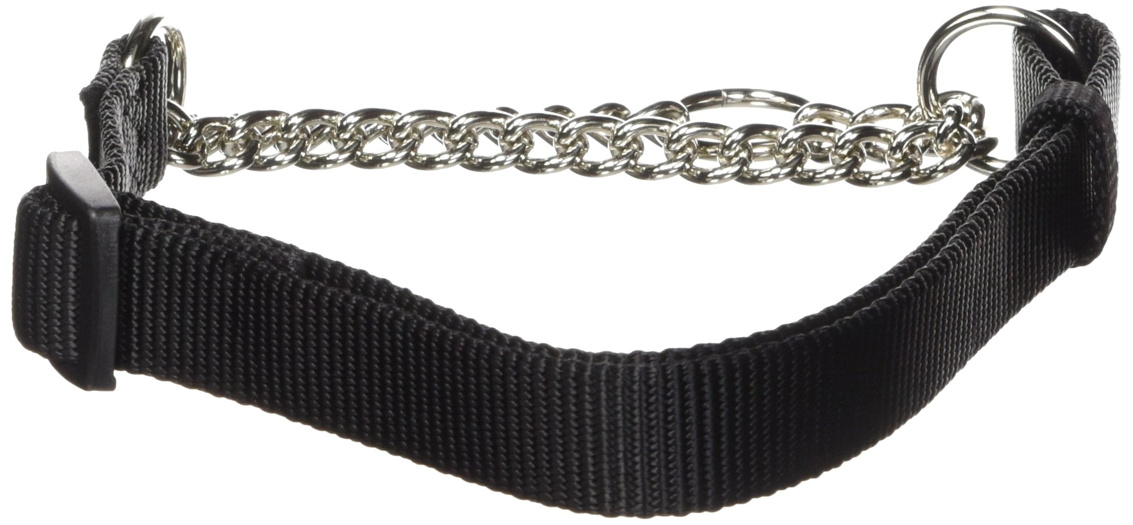 Hamilton Adjustable Combo Choke Dog Collar, Black, Medium, 3/4 x 18-26