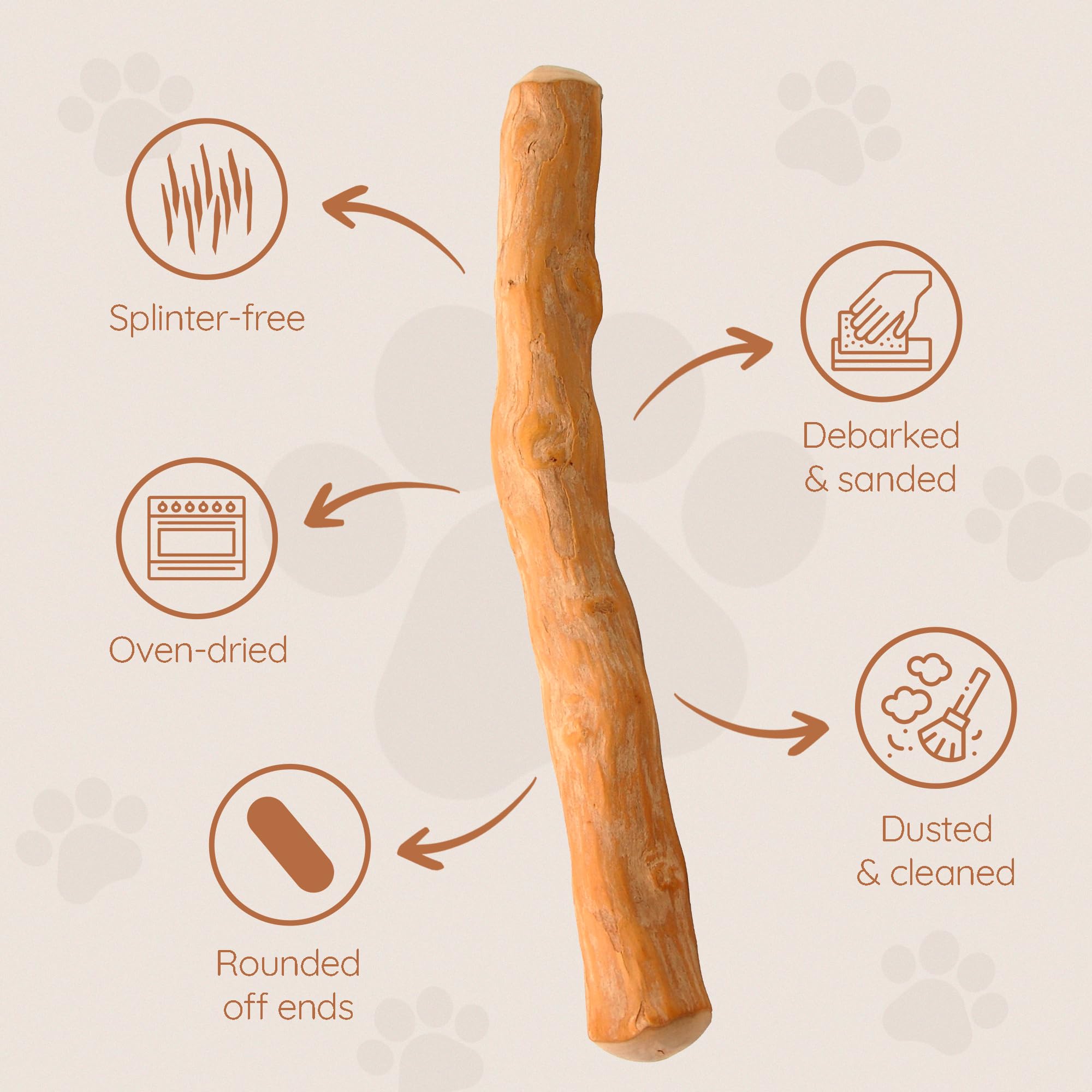 Wildfang Coffee Wood Dog Chew Small - Natural Chewing Stick for Dogs, Chewing Bone for Dogs Muscle Training (Size S)