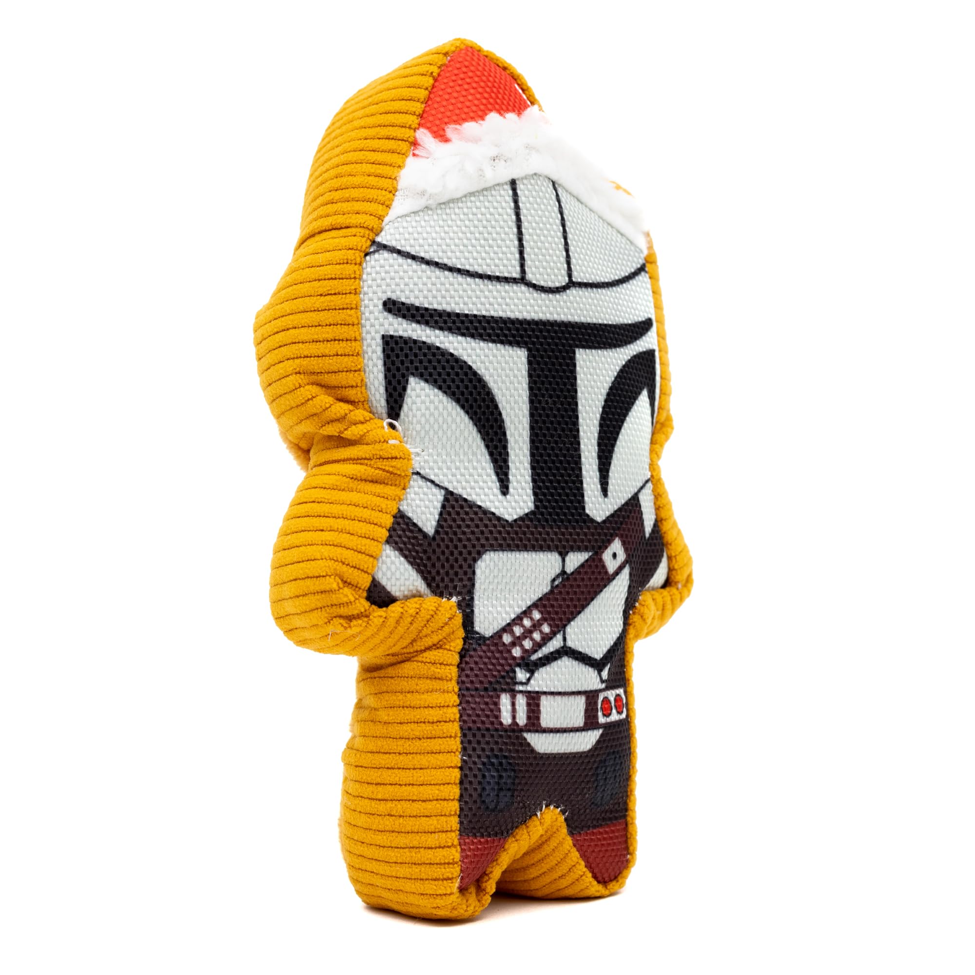 Star Wars Squeaky Plush Dog Toy for Large, Medium & Small Dogs, Holiday Mandalorian Santa Cookie Replica