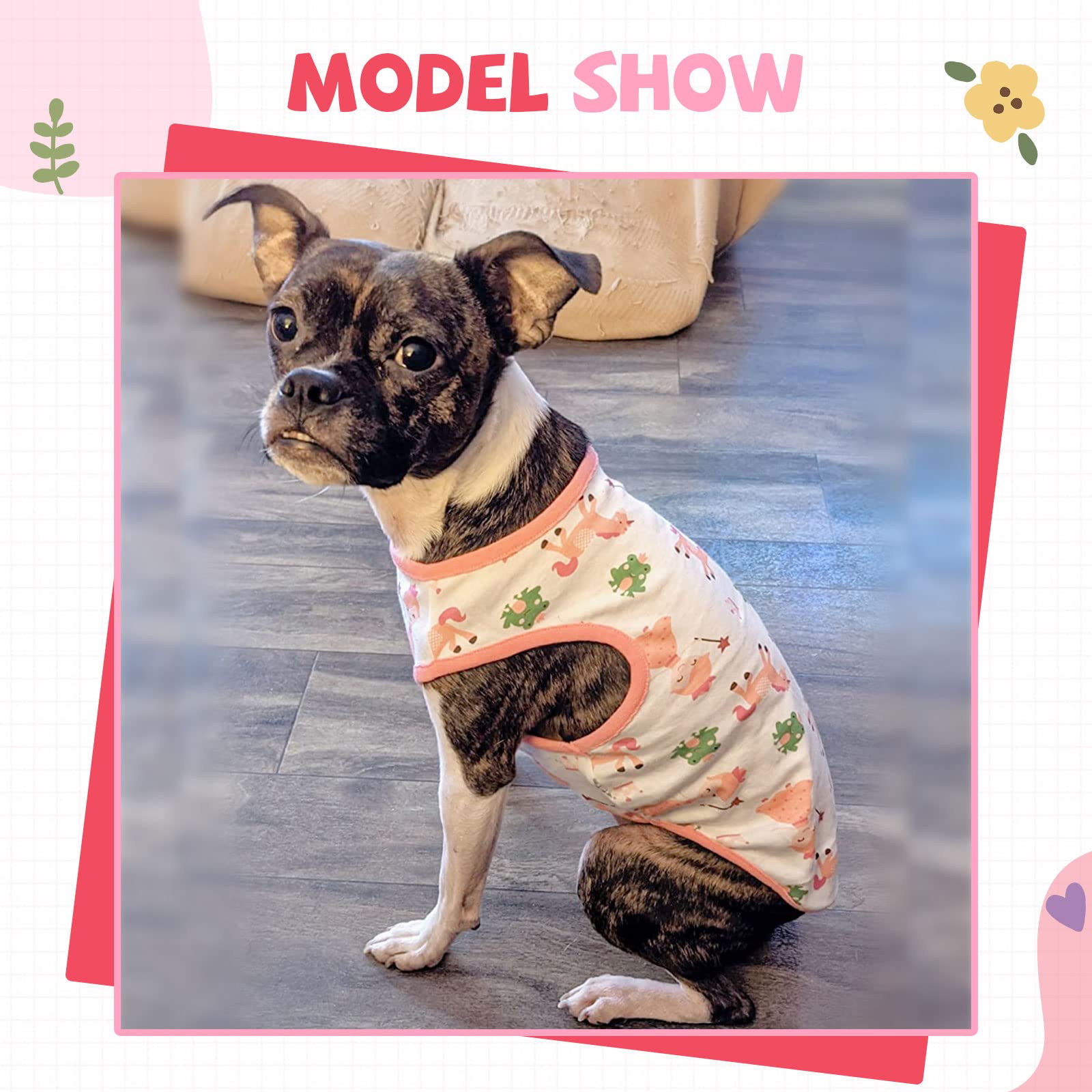 Hrttsy Small Dog Shirt Cute Puppy Cat T Shirt Clothes Soft Cotton Sleeveless Tee Shirts For Small Dogs Cats Summer Doggy Vest Tee Shirt Chihuahua Yorkie Shih Tzu Pet Apparels(Pink Girl,L)
