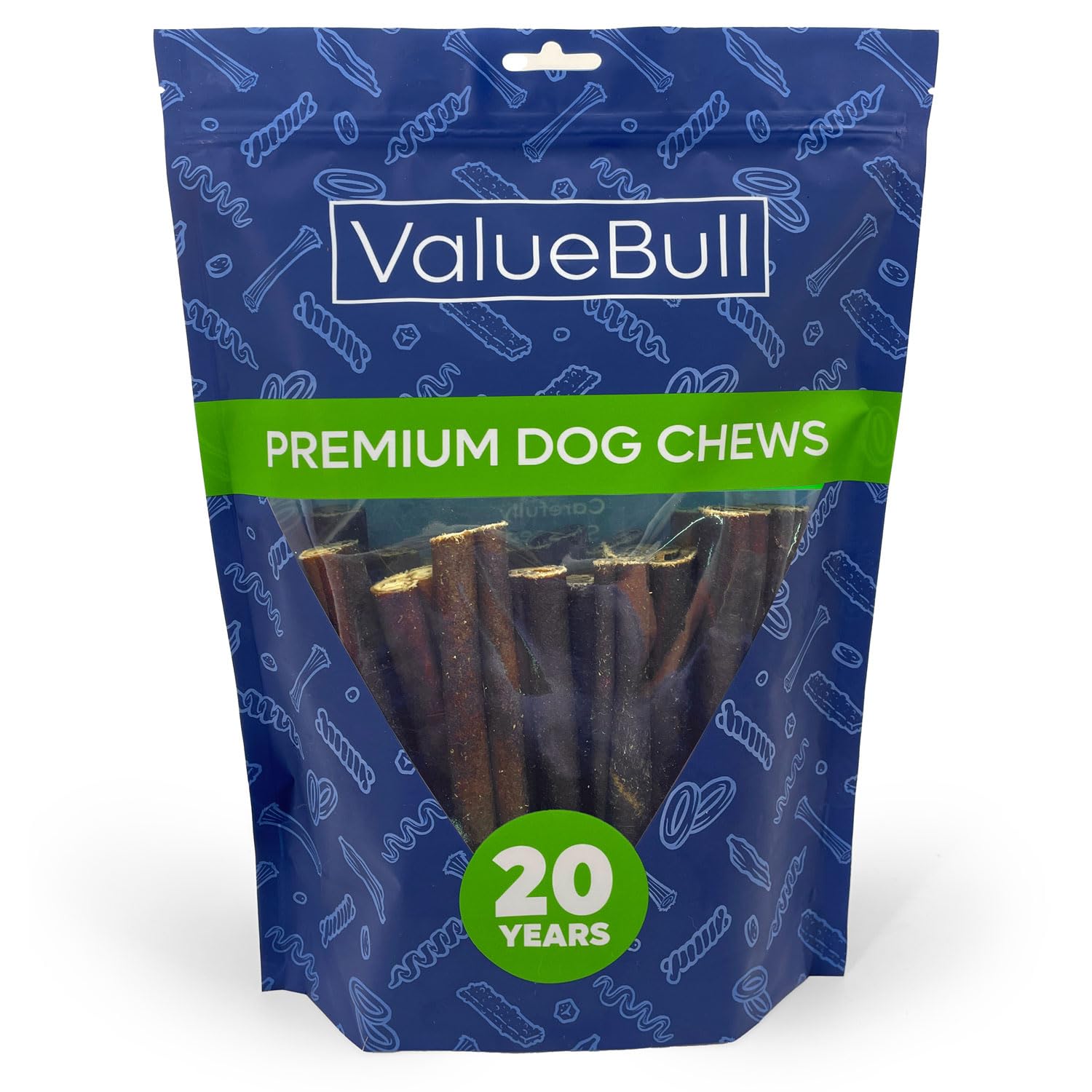 ValueBull Collagen Sticks for Dogs, 6 Inch Thick Chews, Natural Long-Lasting Dog Treats, 25 Count - Supports Joints, Skin & Coat