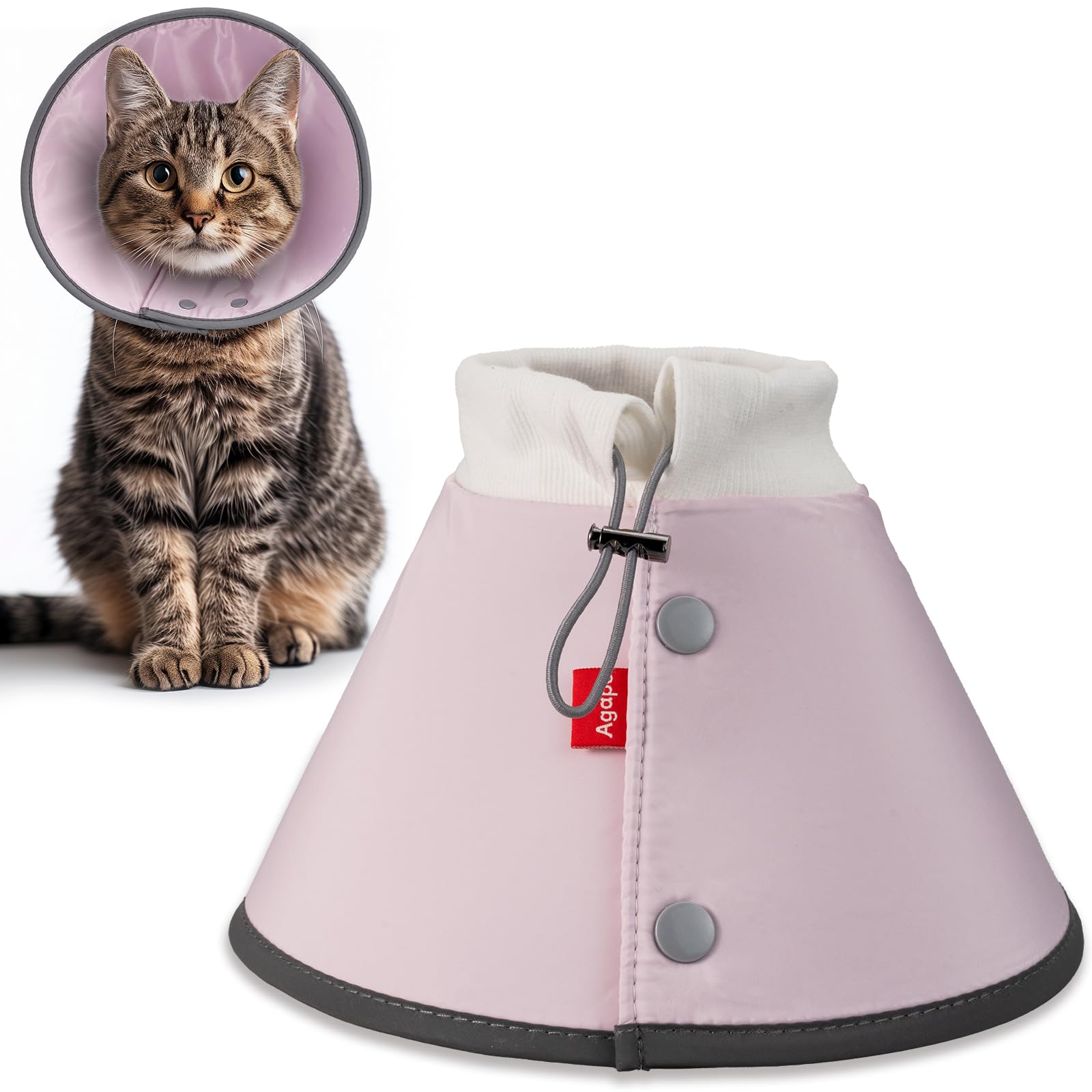 Agape Soft Cone for Cats & Small Dogs, Comfy Pet Cone to Stop Licking, Adjustable Cat E Collar Alternative After Surgery, Protec