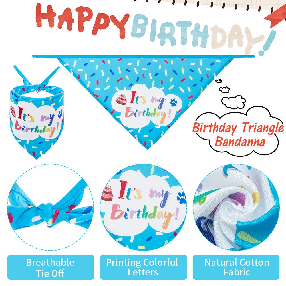 Expawlorer Dog Birthday Bandana Set - Cute Hat And Squeaky Cake Toy For Birthday Party Supplies Gift - Great For Small Medium Large Dogs