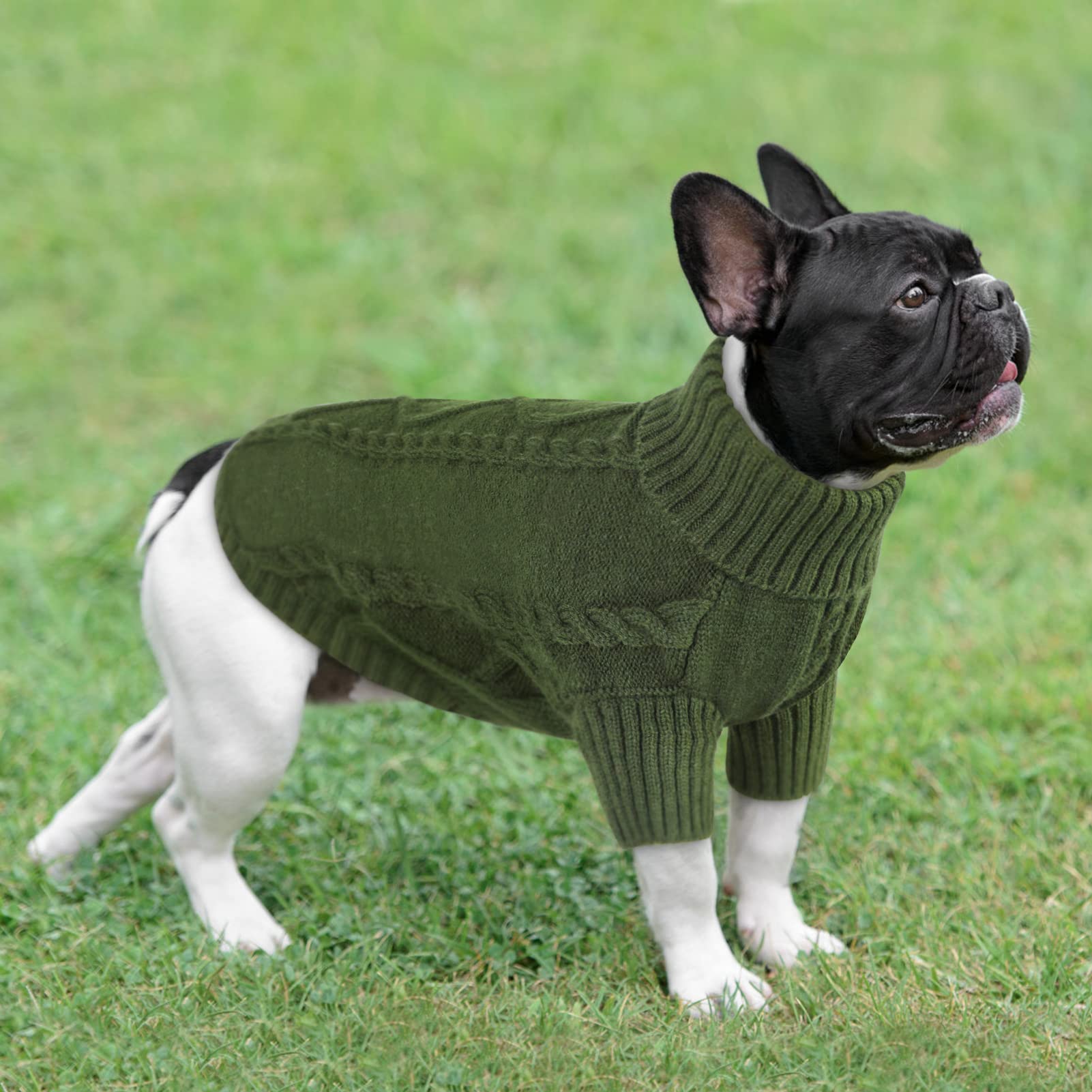 Queenmore Dog Christmas Sweater,Turtleneck Knitted Pullover Xmas Dog Clothes Sweatshirt,Dog Christmas Outfit, Warm Dog Sweaters