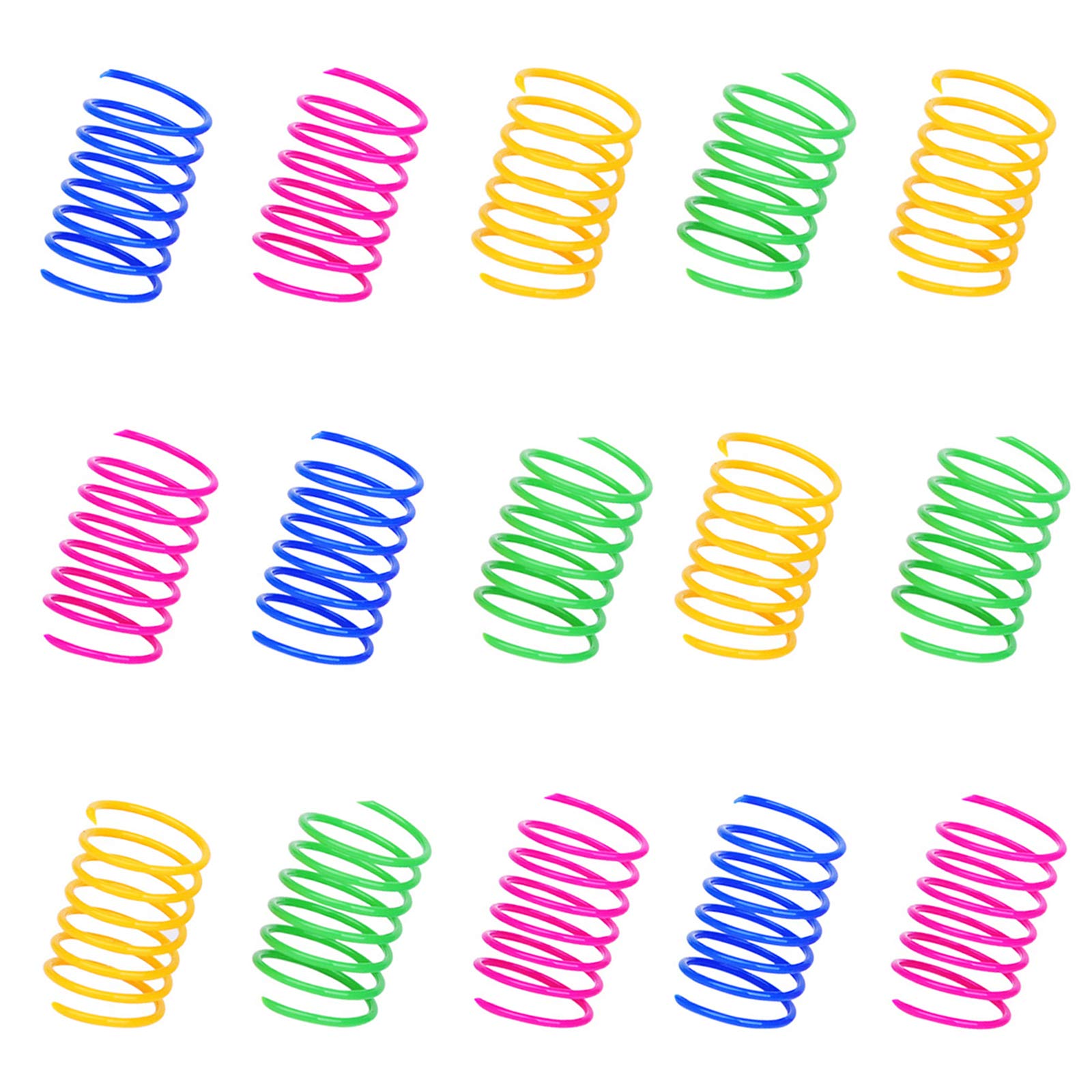 Ismarten 100 Pack Pet Wide Colorful Springs Cat Toys Plastic Coil Spiral Springs For Cat Kitten Pets (Random Color)