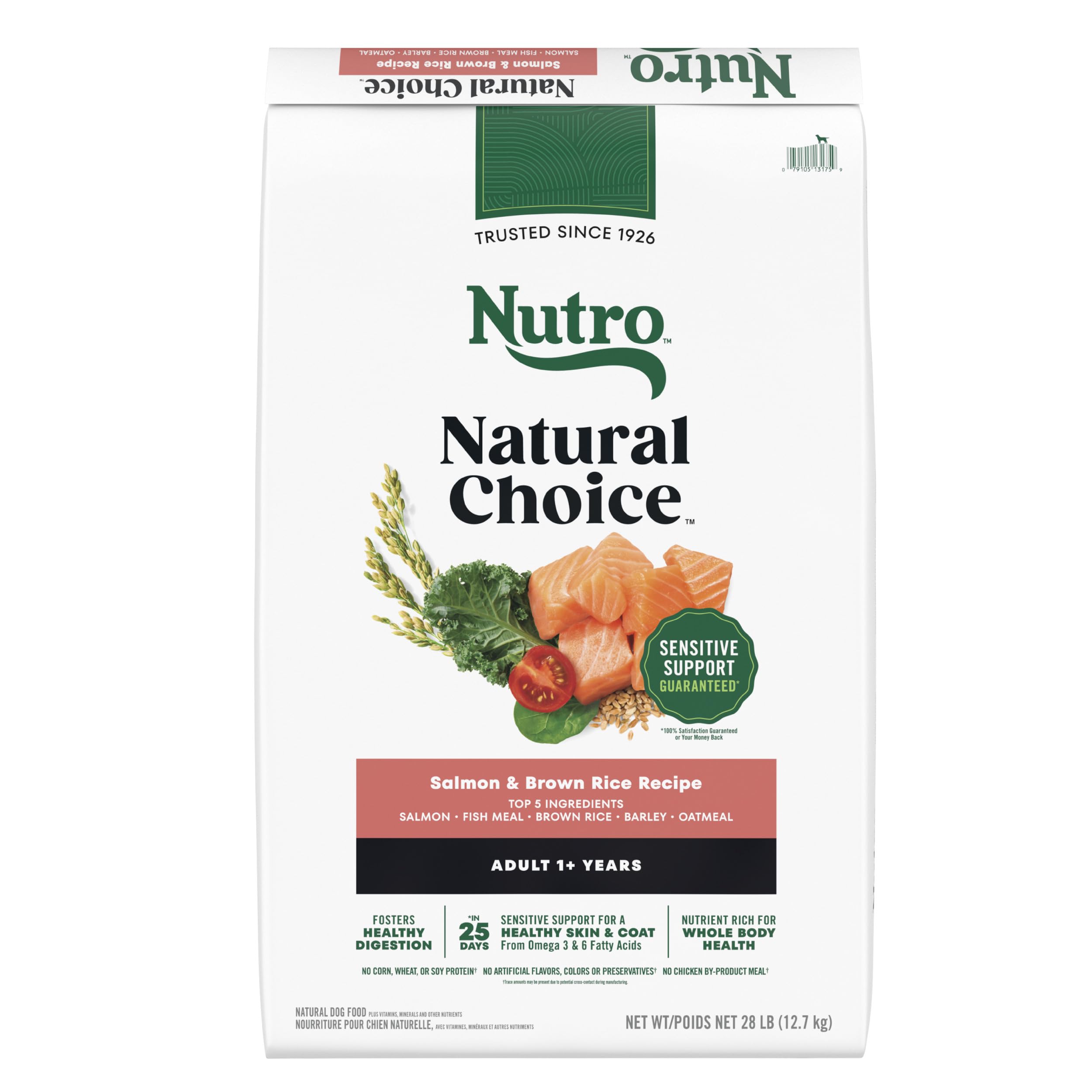 Nutro Natural Choice Adult Large Breed Dog Food Dry, Salmon & Brown Rice Recipe, 28 lb. Bag