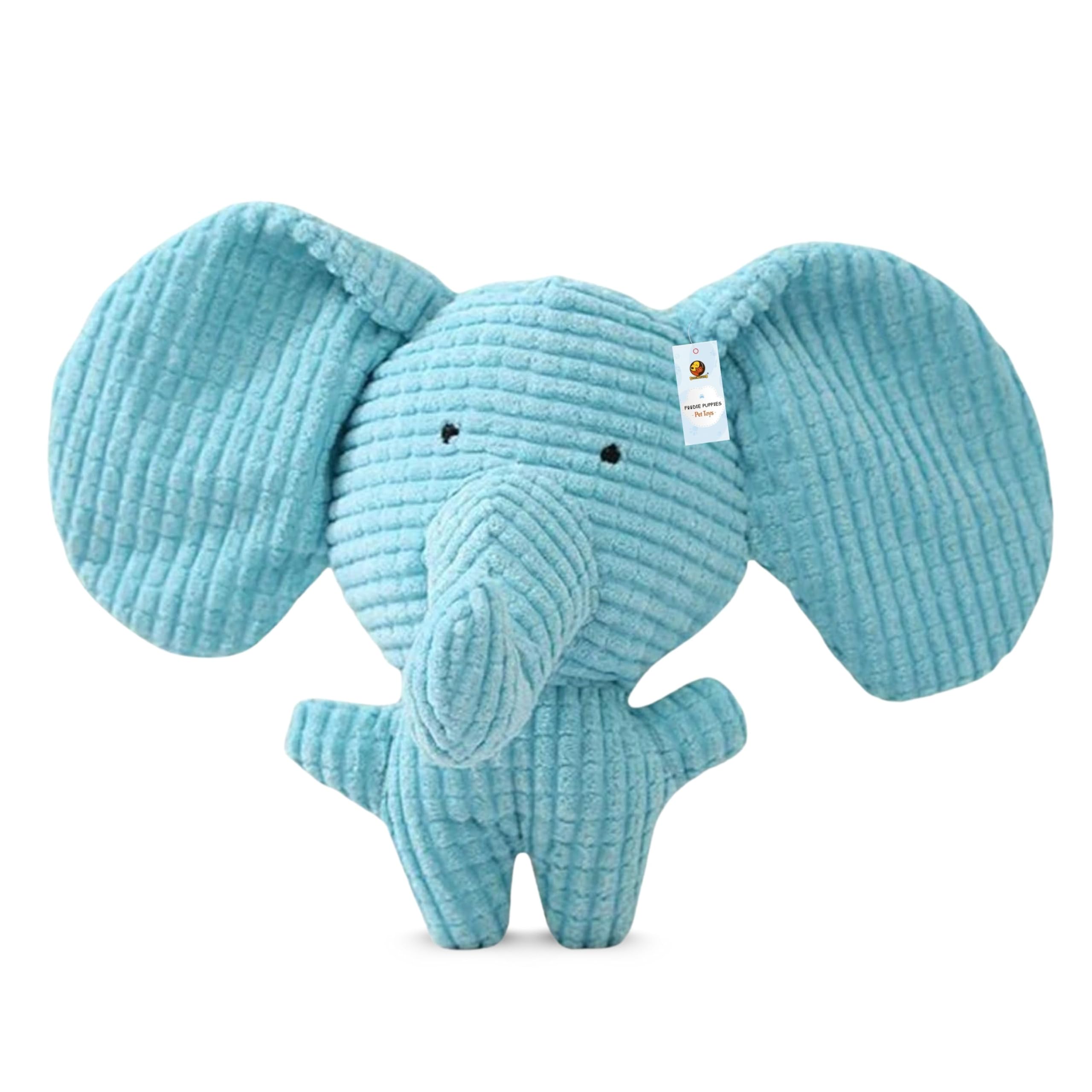 Foodie Puppies Elephant Plush Dog Toy With Big Ears  Soft Ribbed Fabric Squeaky Toy, Safe BiteFriendly And Cuddly, Ideal For I