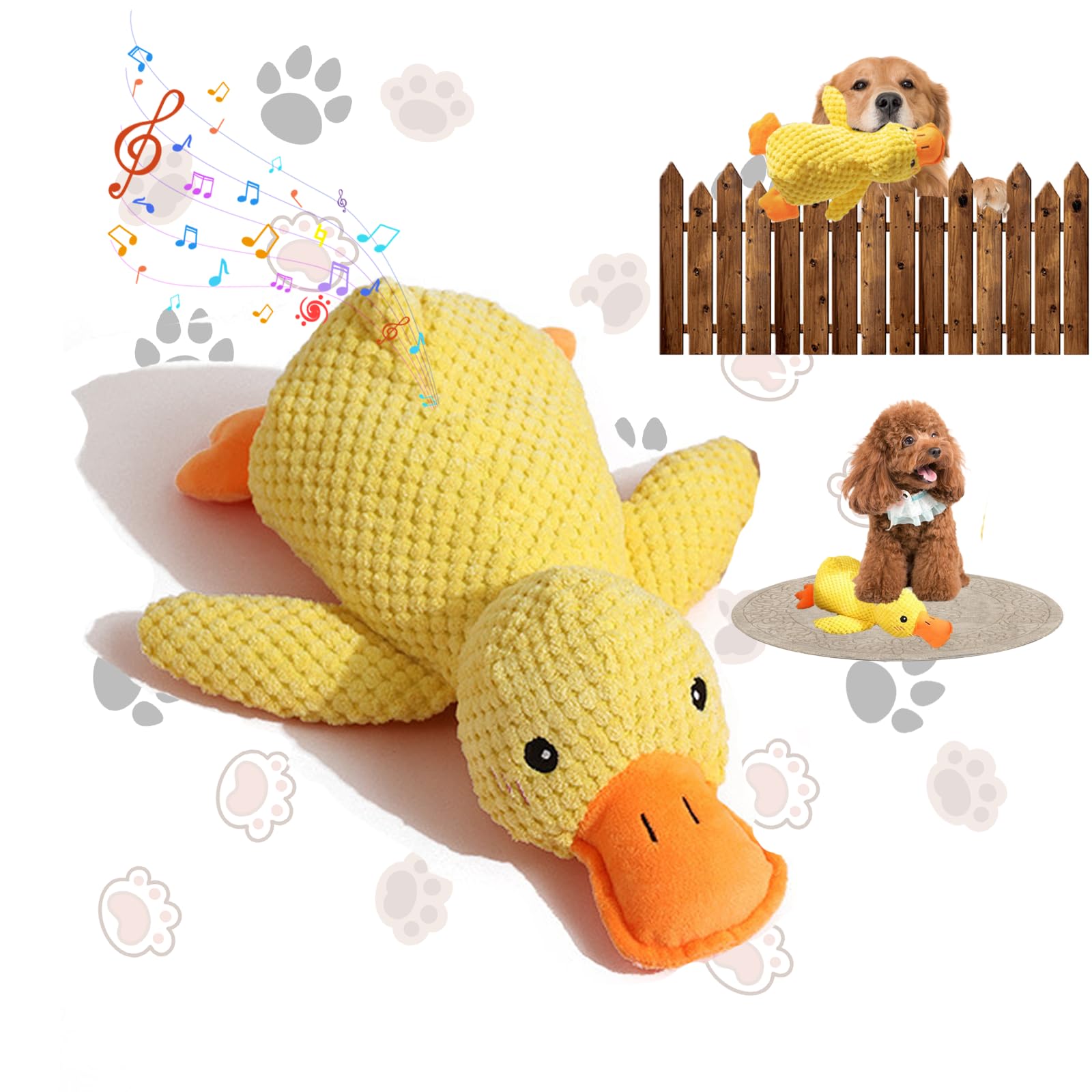 Quack-Quack Calming Duck Dog Toy, Emotional Support Plush For Dogs, Indestructible Chew Toy For Aggressive Chewers, Soft Squeaky