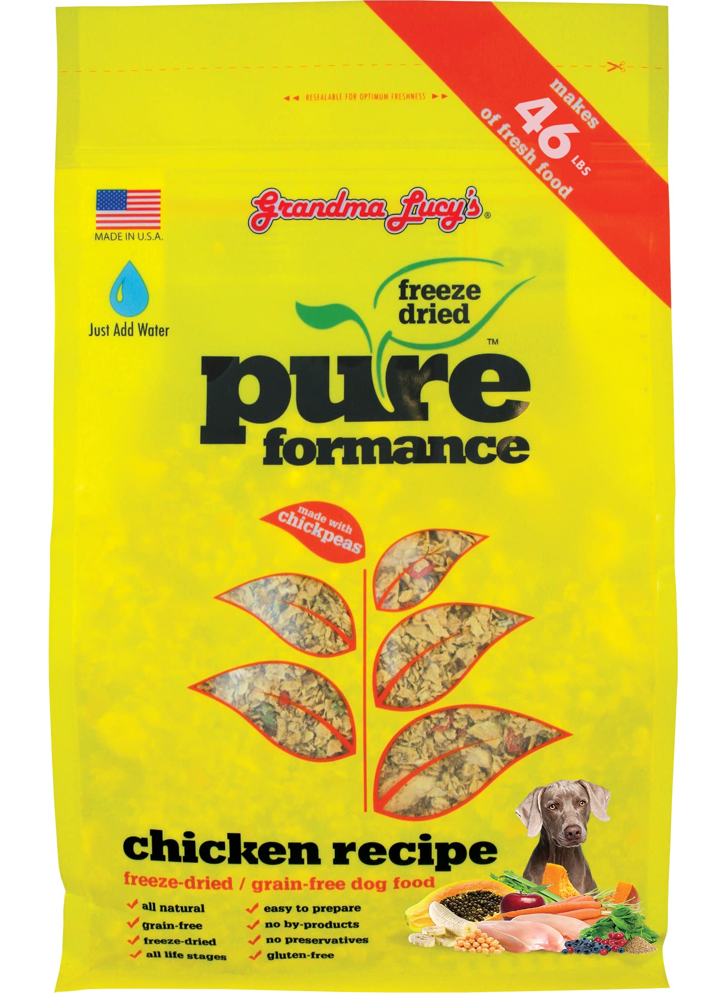 GRANDMA LUCYS 844212 Pureformance Grain Free Chicken Food for Dogs, 10-Pound