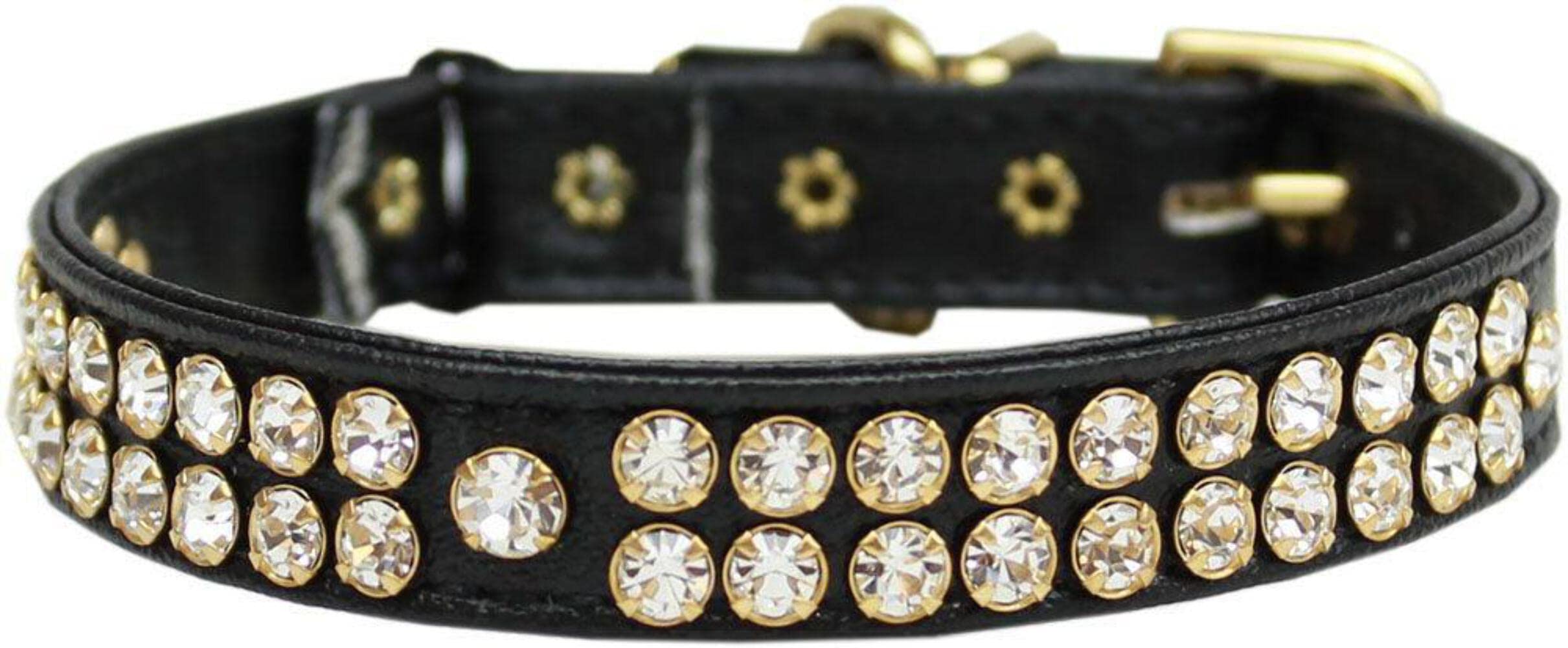 Cat Breakaway Collar, "Two Row Clear Crystal Swank" Pink 10