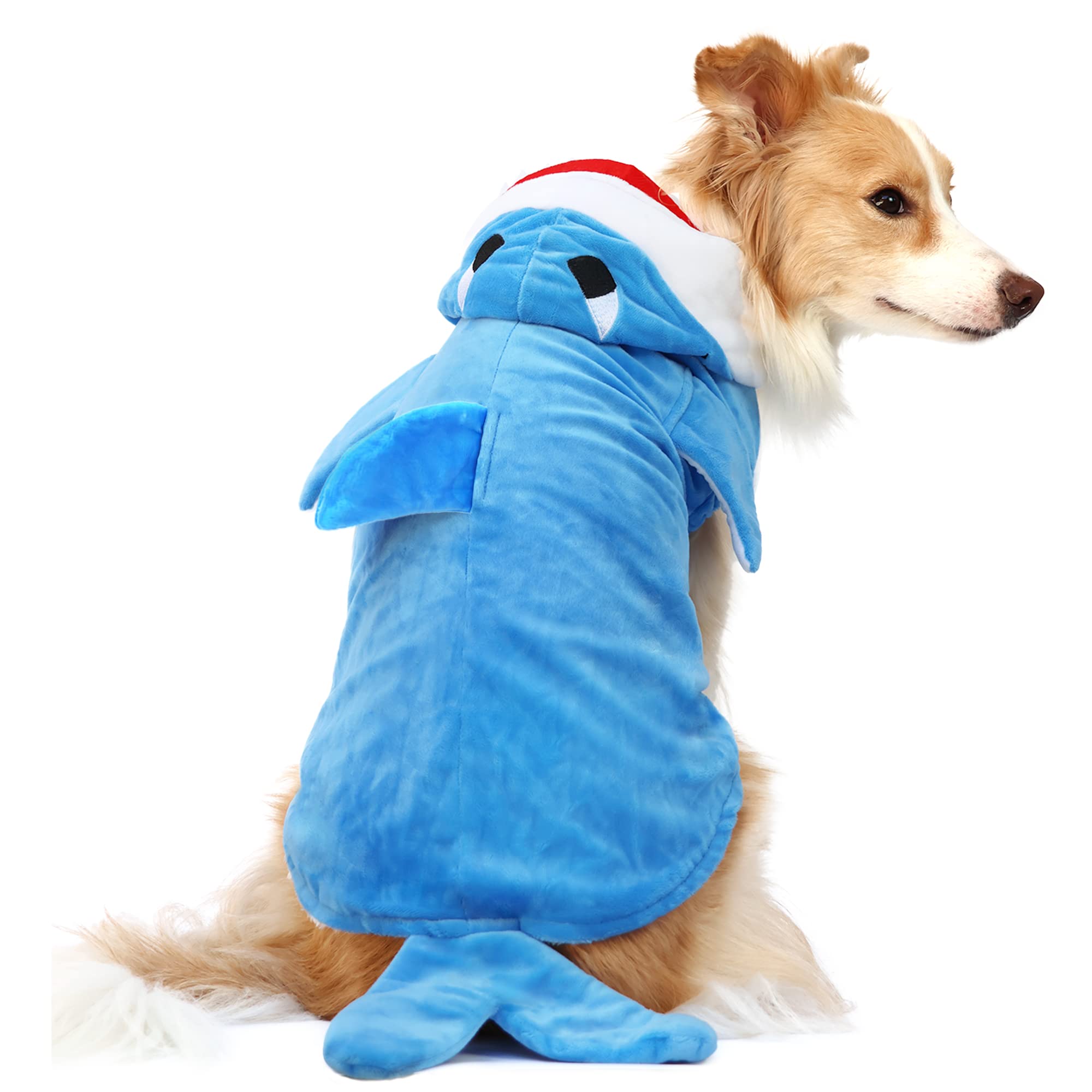 Nacoco Pet Shark Costume Clothes, Cute Christmas Dog Apparel Outfit For Large Dogs, Fall And Winter (Blue, 4Xl)