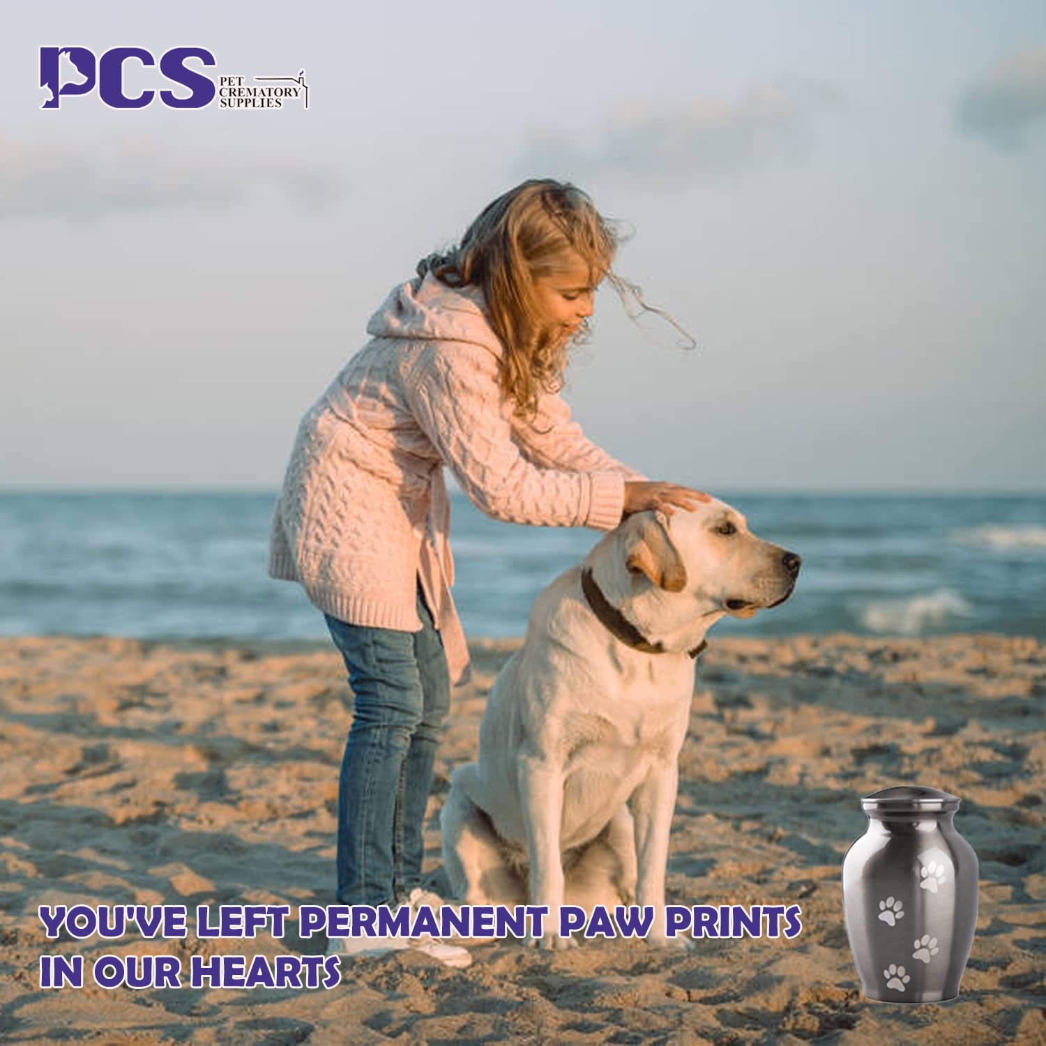 Pcs Memorial Pet Cremation Urns For Dogs And Cats Ashes, Paw Engraved Pet Urn, Dog Keepsake Urns For Ashes-Medium