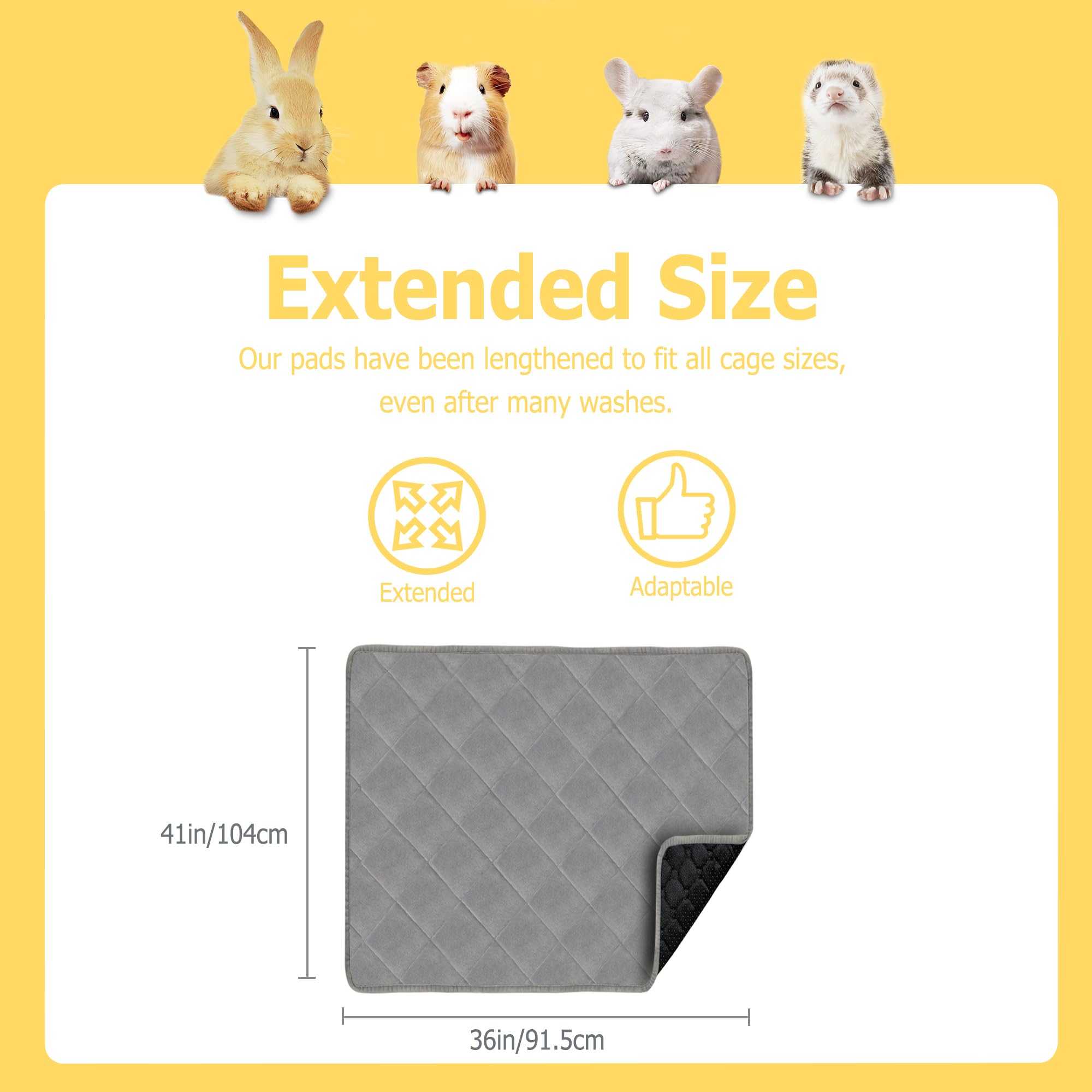 Washable Dog Pee Pads Extra Large, Guinea Pig Fleece Bedding, 36X41In 2Pack, Waterproof Reusable & Super Absorbent Guinea Pig Ca