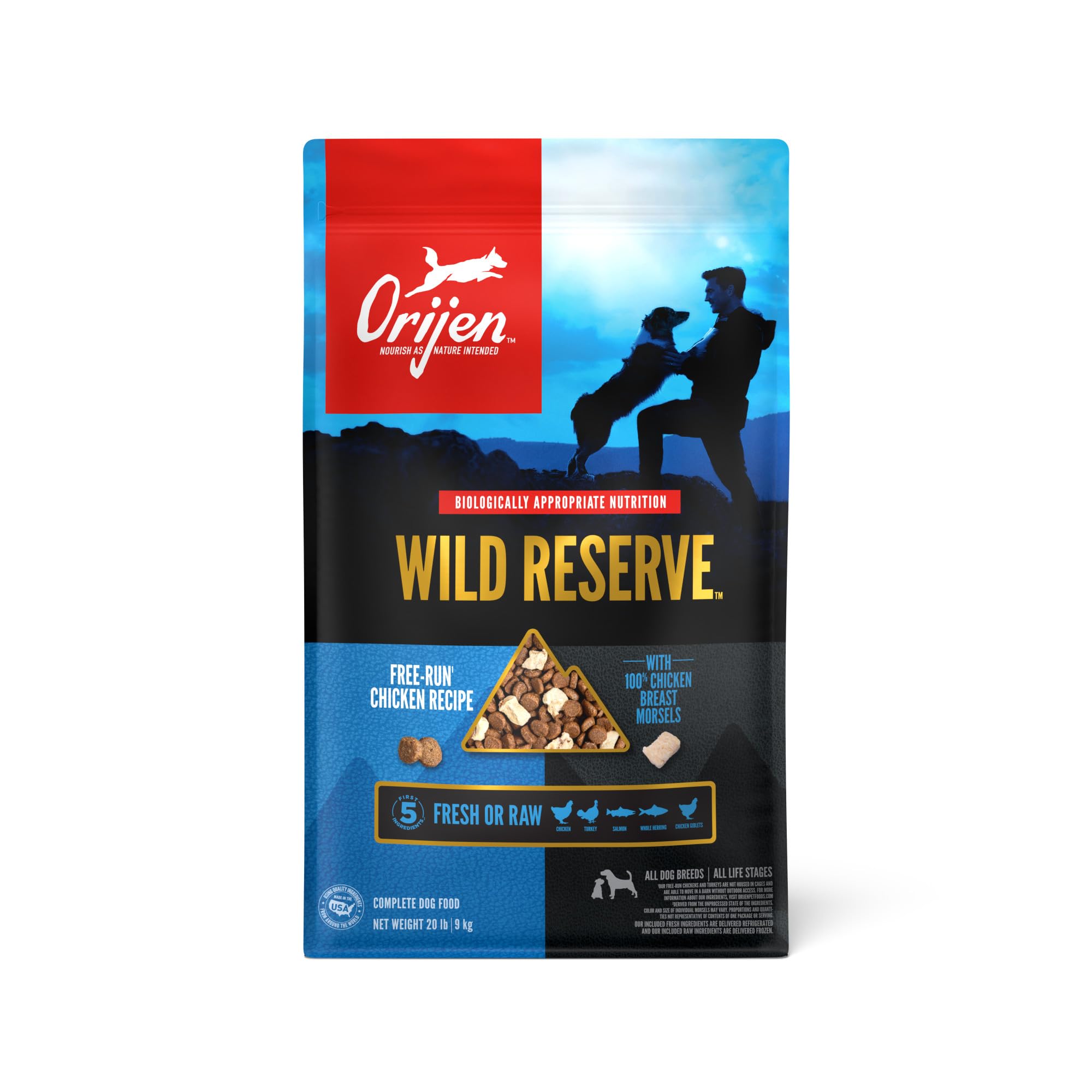 ORIJEN Wild Reserve Dry Dog Food Free-Run Chicken Recipe 20lb Bag