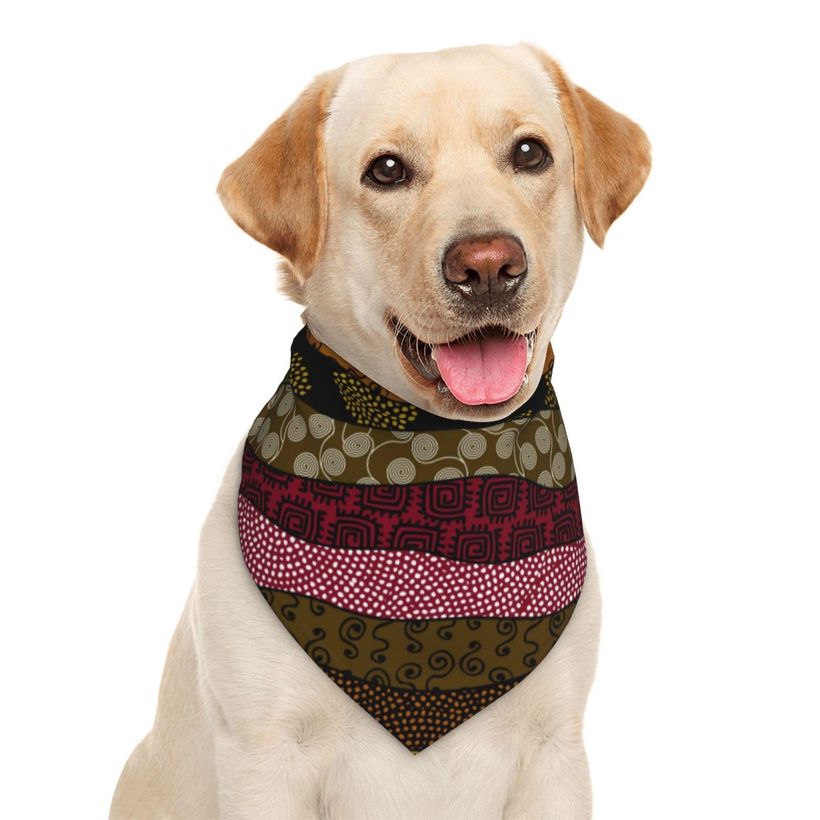 Ethnic Boho African Style Tribal Dog Bandana Scarf Triangle Bibs Pet Accessories Cat Kerchief White31 One Size