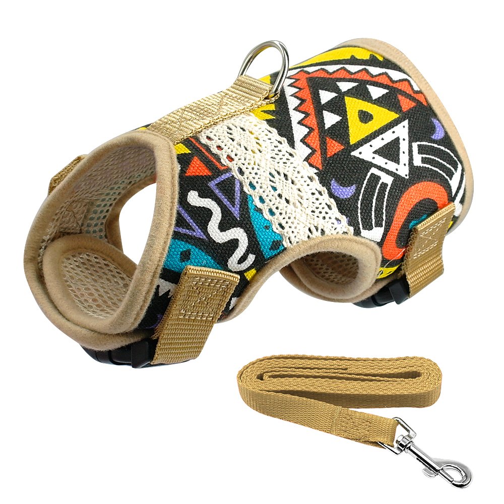 Muttitude World Collection Dog Harness For Small Breeds (Large, Pueblo)