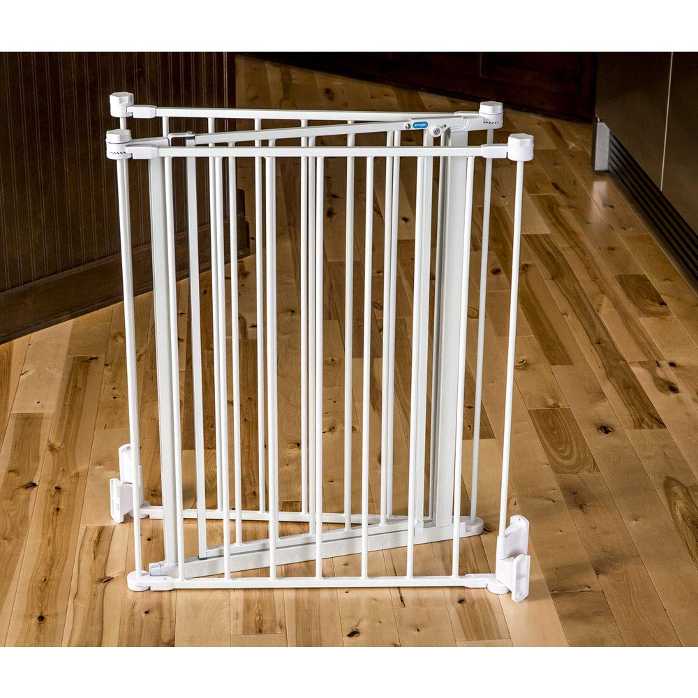 Regalo 76 Inch Super Wide Baby Gate - 3-Panel, Metal, White, Model 1175 DS with Wall Mounts and Hardware