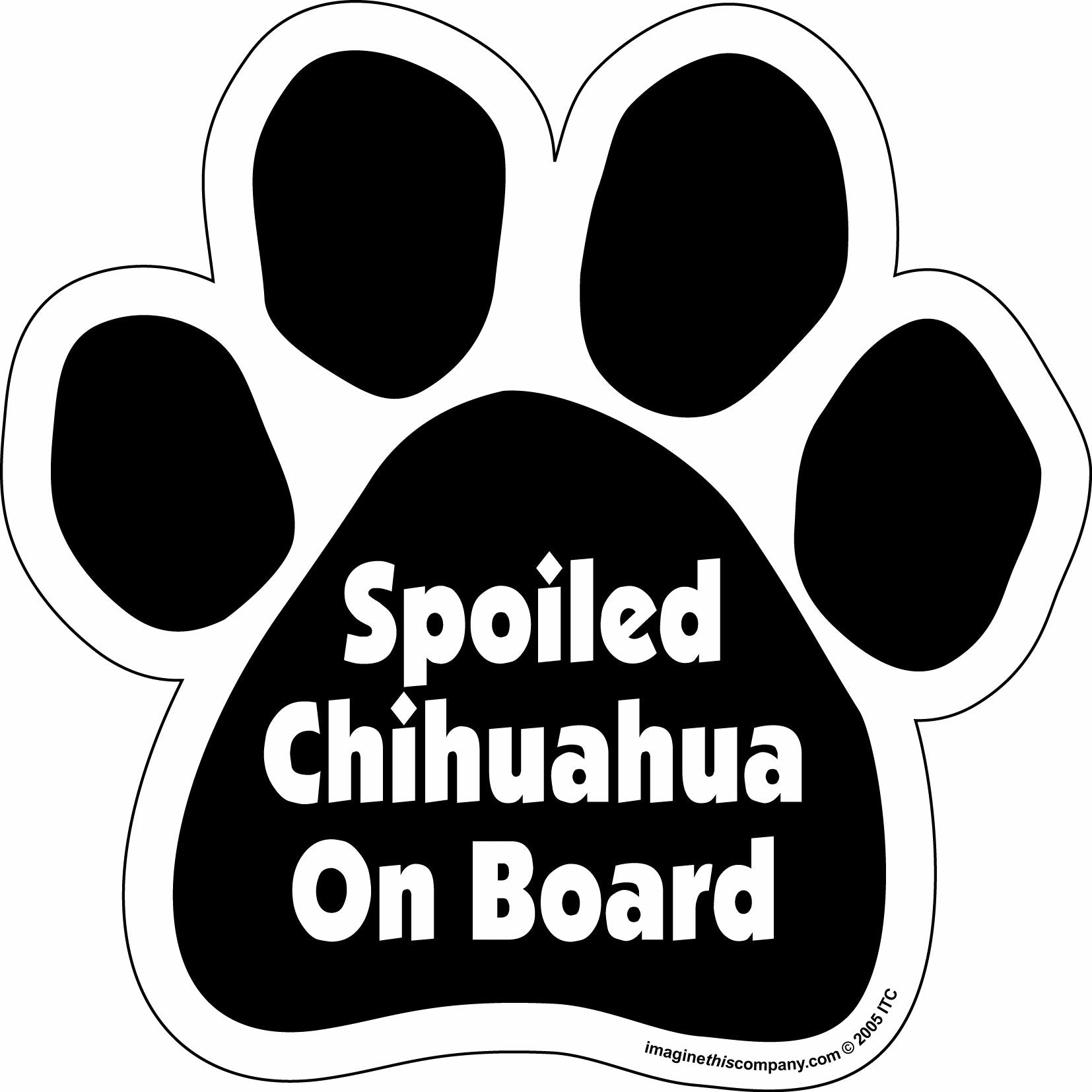 Imagine This Paw Car Magnet, Spoiled Chihuahua on Board, 5-1/2-Inch by 5-1/2-Inch