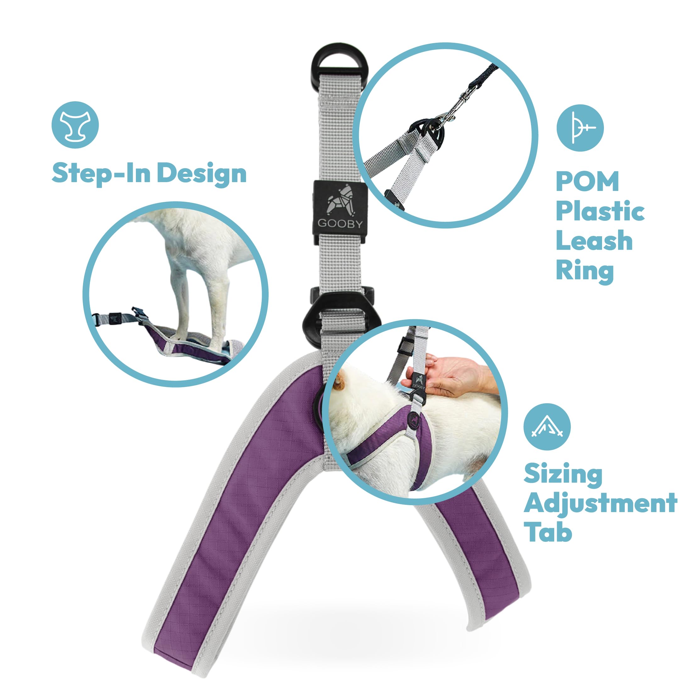 Gooby Simple Step in III Harness - Green, Medium - Small Dog Harness with Scratch Resistant Outer Vest - Soft Inner Mesh Harness