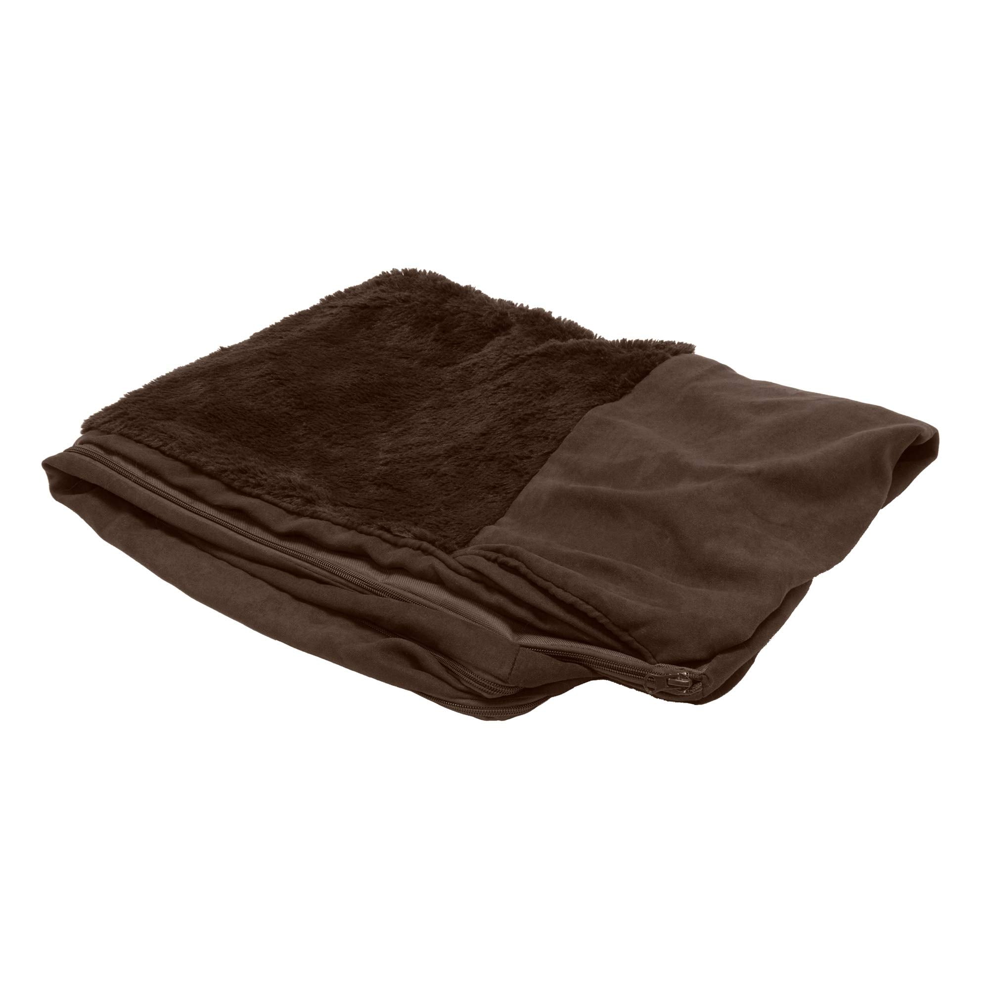 Furhaven Replacement Dog Bed Cover Plush & Suede Sofa-Style, Machine Washable - Espresso, Large