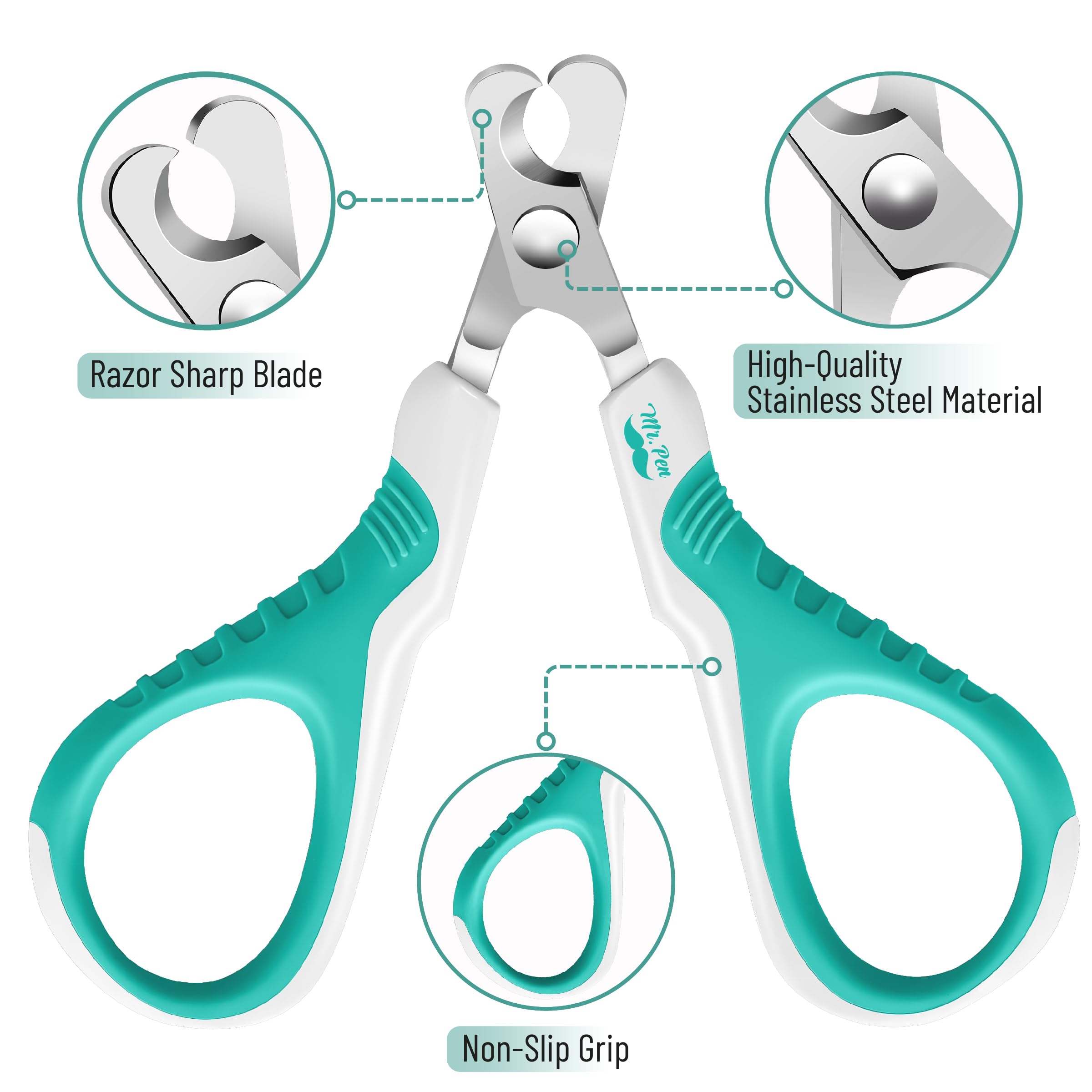 Mr. Pen Cat Nail Clipper, Sky Blue, Model EFXS001M411VC, Pet Nail Trimmer for Cats and Small Dogs