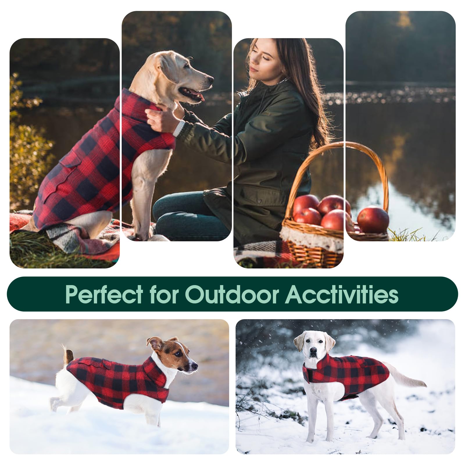 Kuoser Reversible Winter Coat, British Style Jacket For Small Medium And Large Dogs - Warm Windproof Puppy Cold Weather Clothes