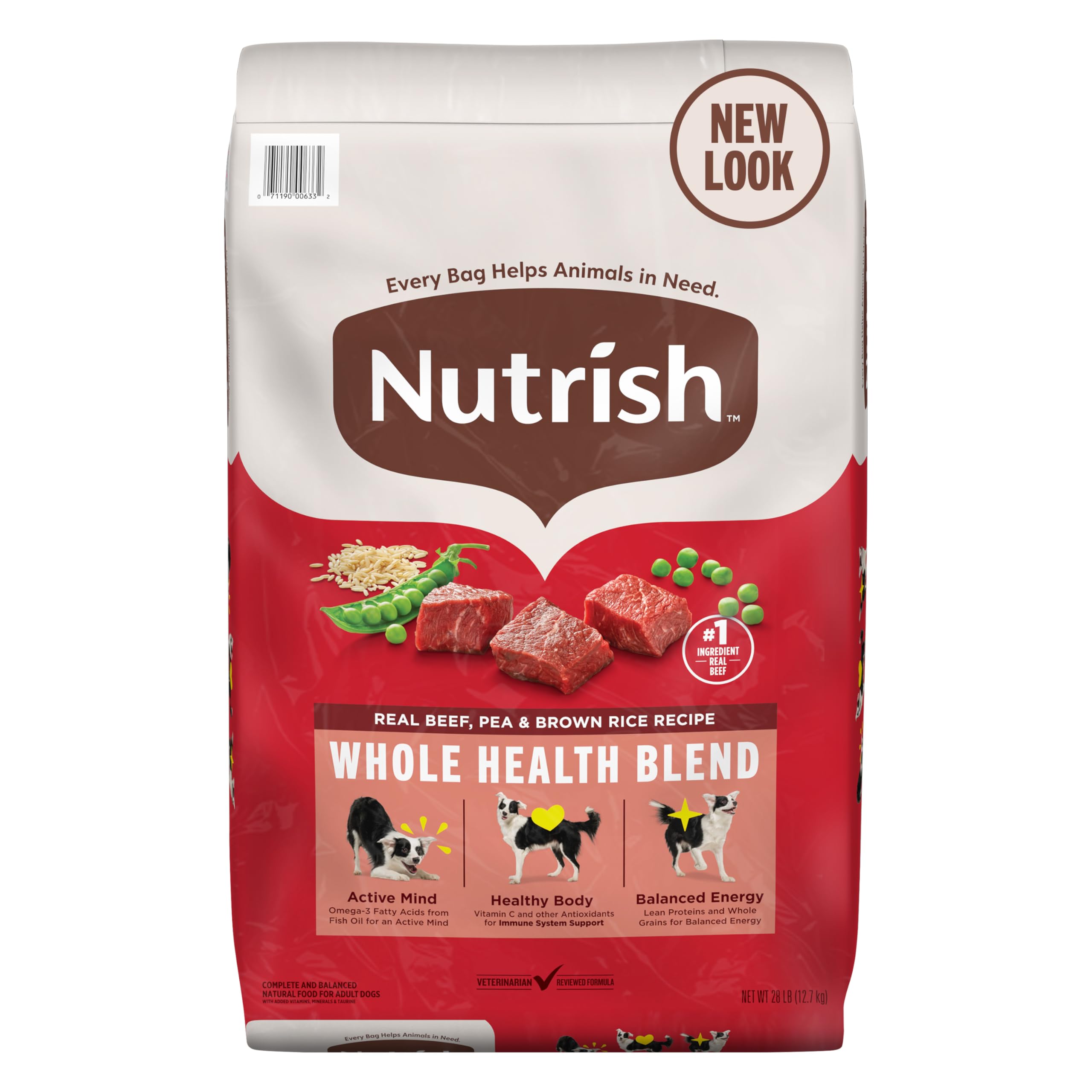Nutrish Real Beef, Pea & Brown Rice Recipe Whole Health Blend Dry Dog Food, 28 lb. Bag (Rachael Ray)