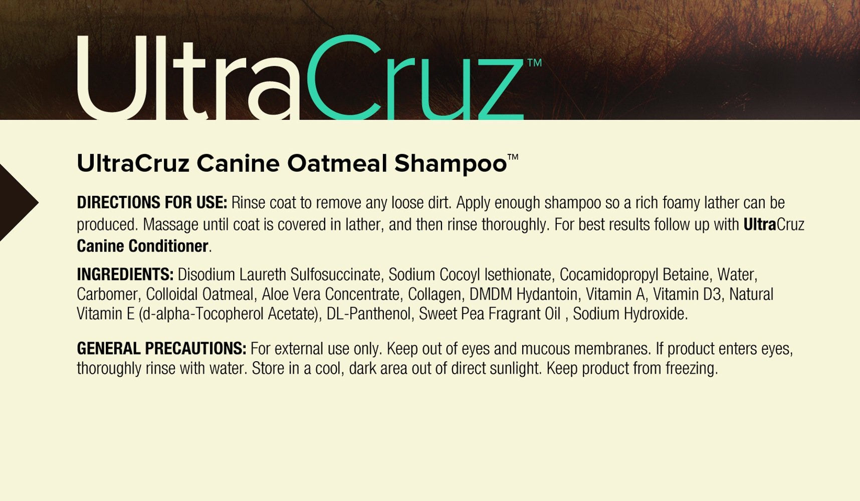 Ultracruz Canine Oatmeal Dog Shampoo, 32 Oz