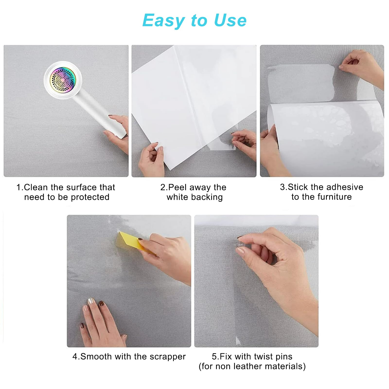 Xyjnyo Cat Scratch Furniture Protector From Scratching, Couch Protector From Cat Claws, Self-Adhesive Tape For Furniture, 8 Pack